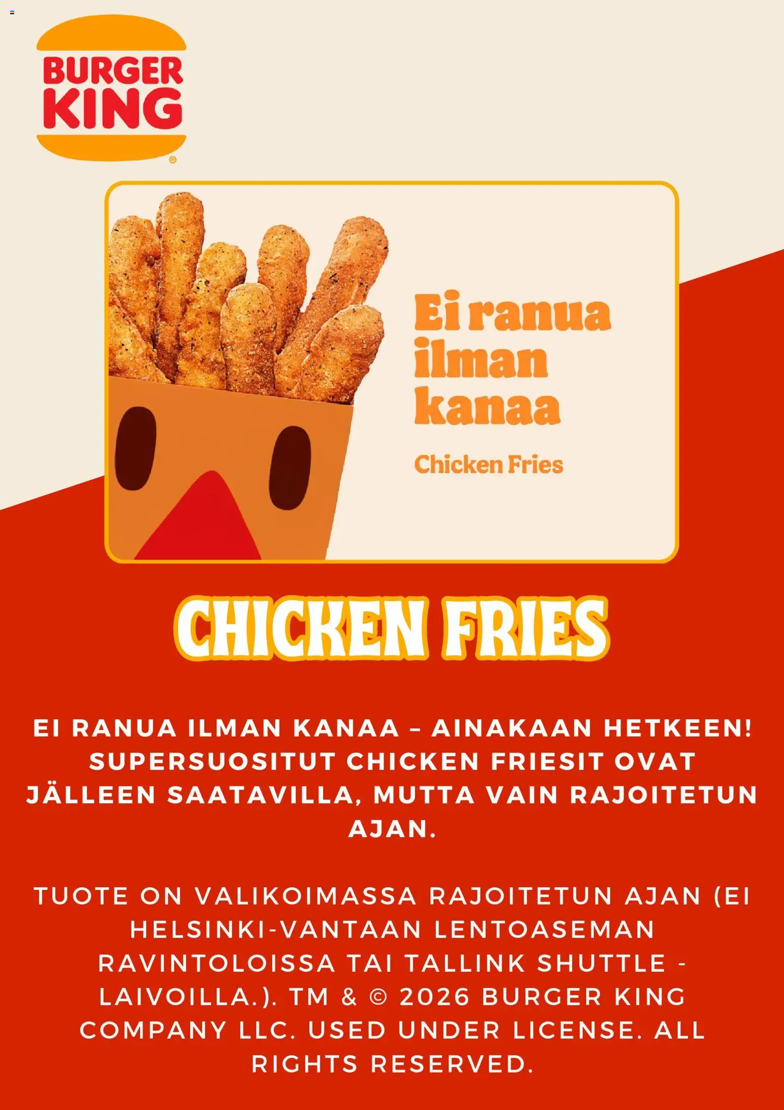 🛍️ Burger King tarjoukset alkaen 10/05/2026 » Katso huipputarjoukset ja säästä jo tänään! 💰 | Suomi