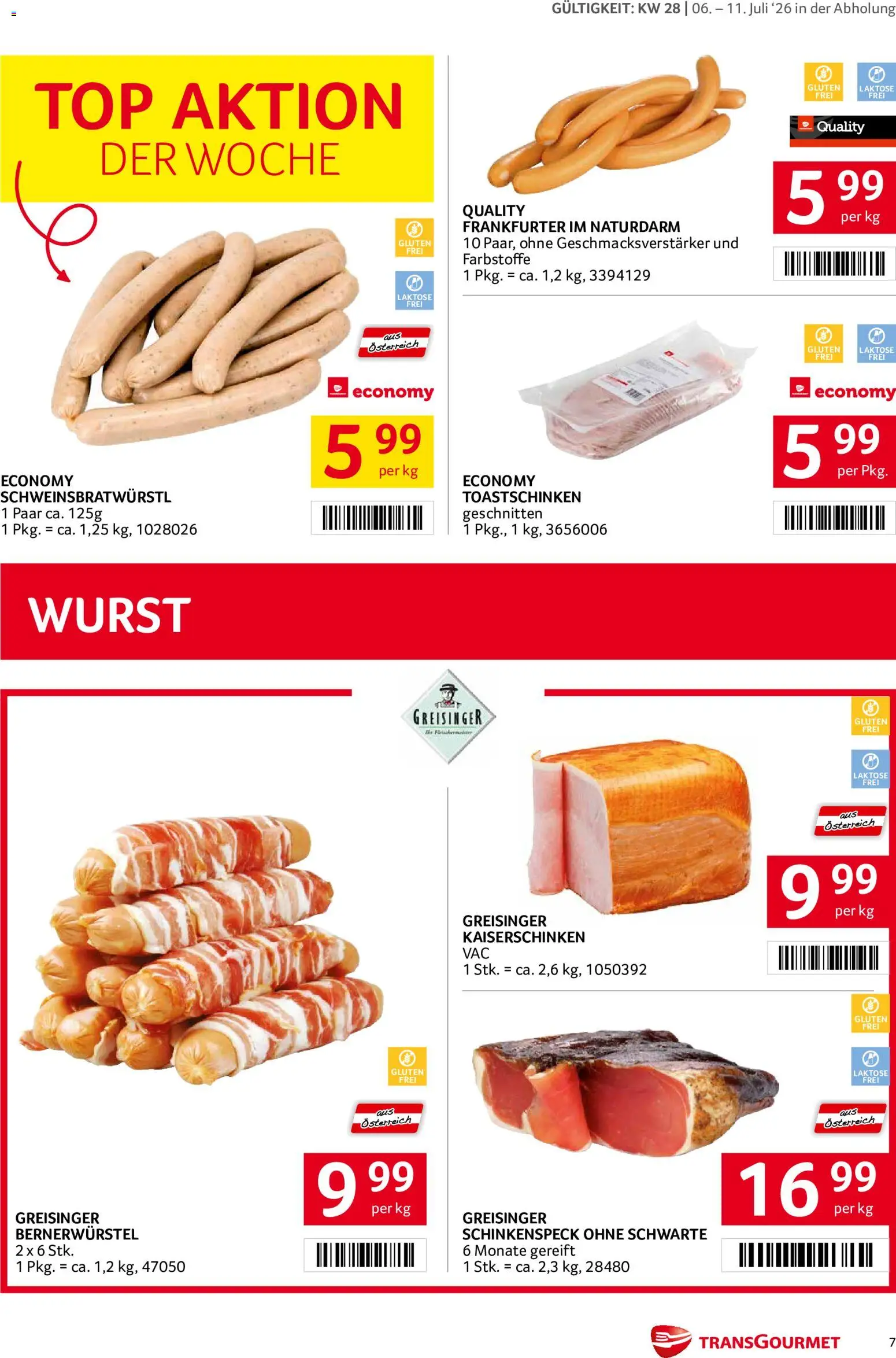 Die besten Angebote | Transgourmet Flugblatt ab 06.07.2026 | - Jetzt stöbern! | Österreich