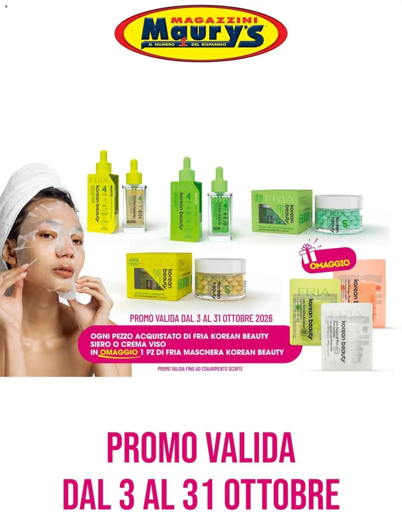 Maury`s volantino Korean Beauty Volantino in Italy