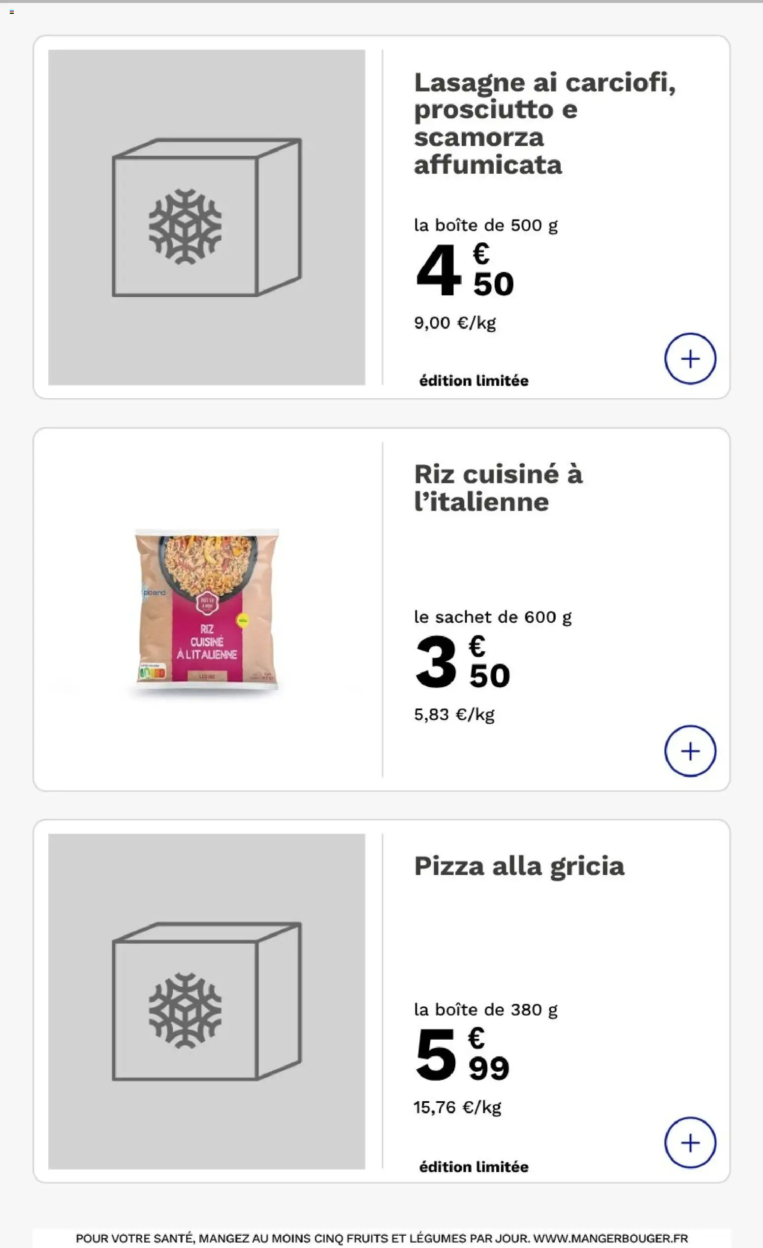 Picard catalogue Catalogue in France
