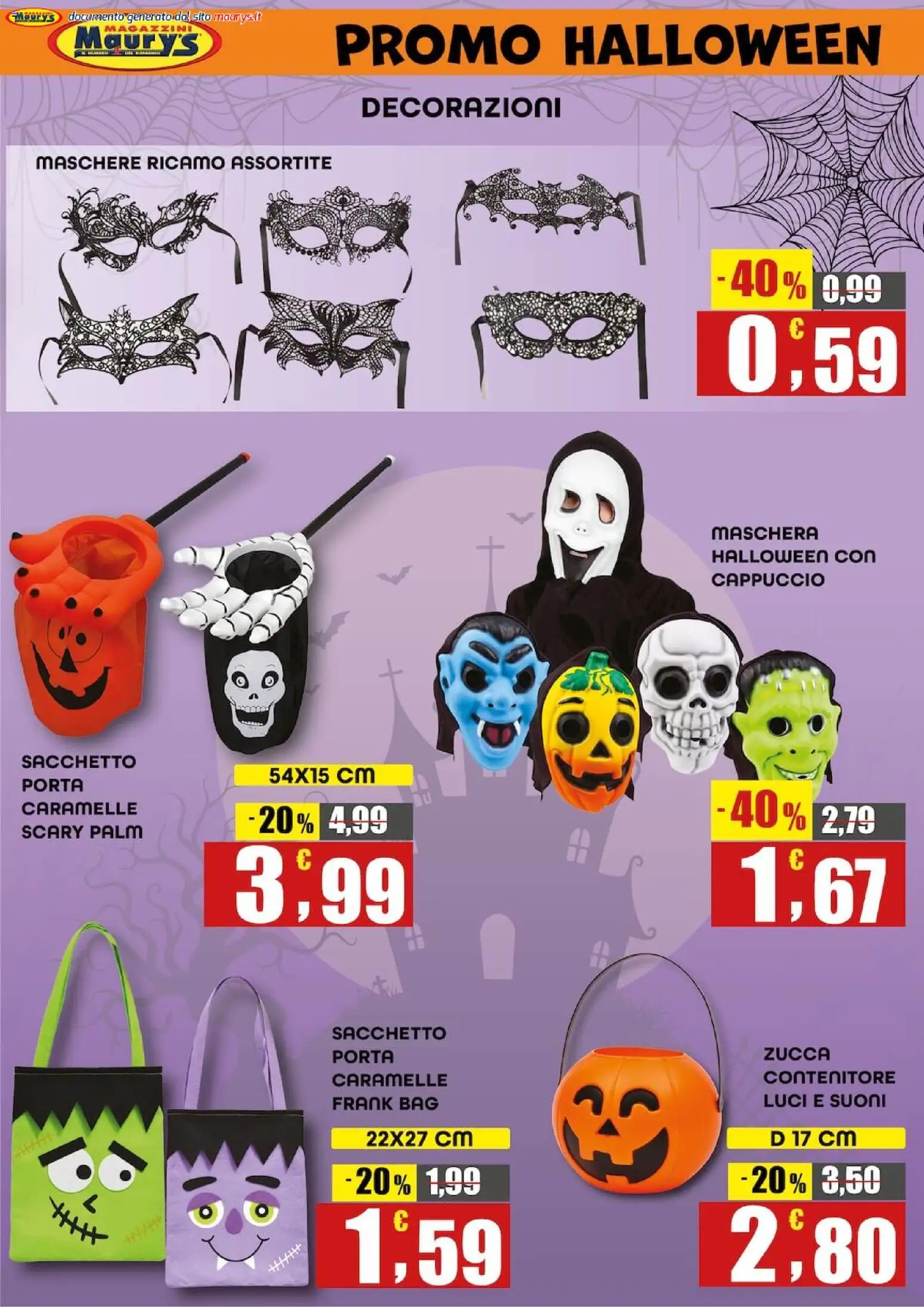 Maury`s volantino Halloween Volantino in Italy