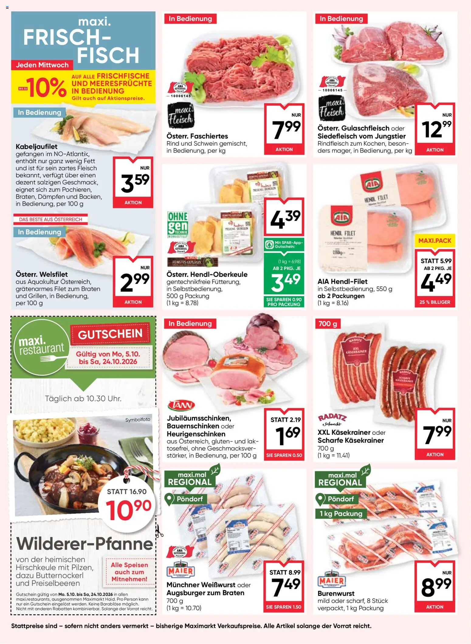 Maximarkt Flugblatt Flugblatt in Österreich