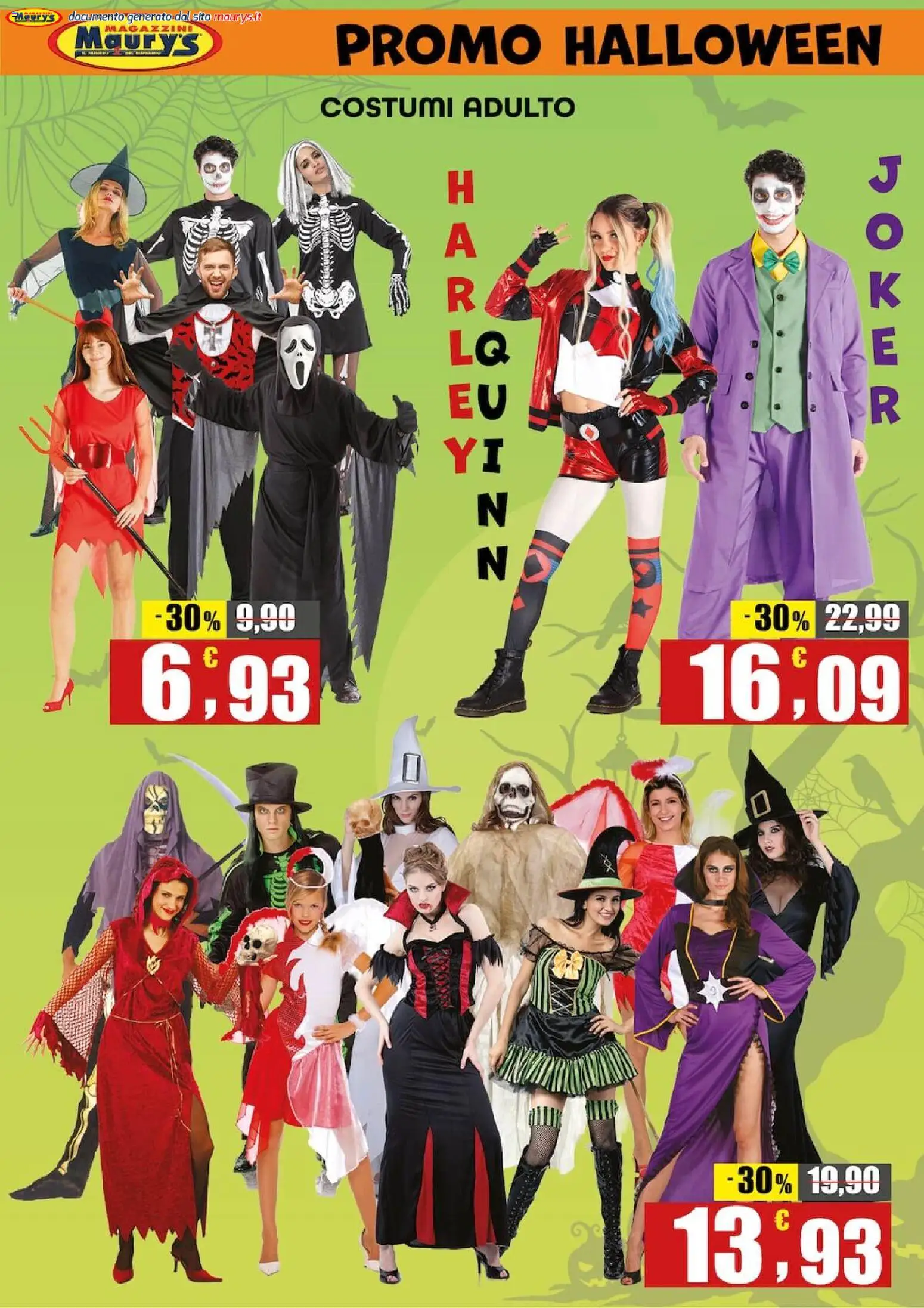 Maury`s volantino Halloween Volantino in Italy