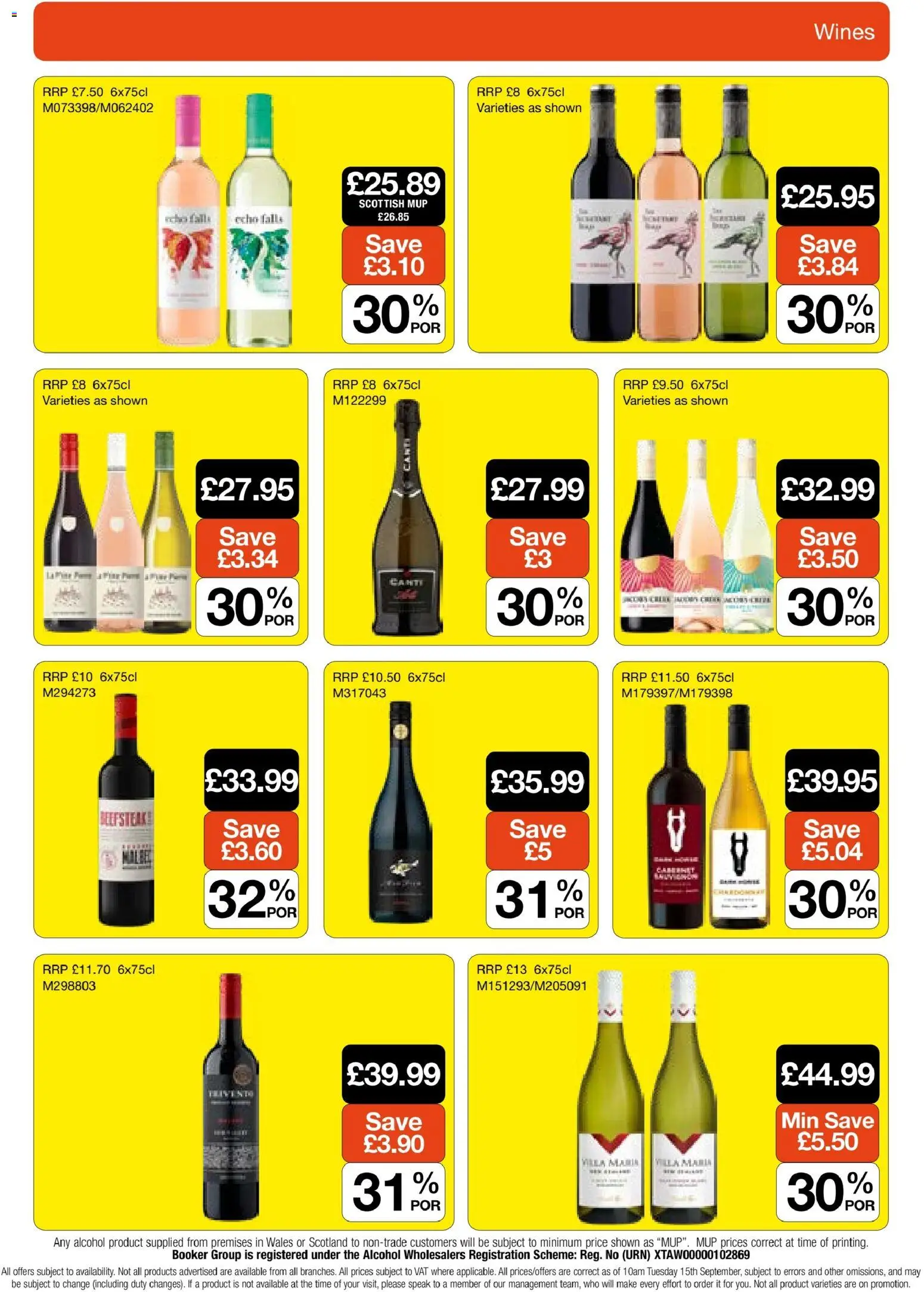 Booker Wholesale - NP9 National Promotions Leaflet in United Kingdom