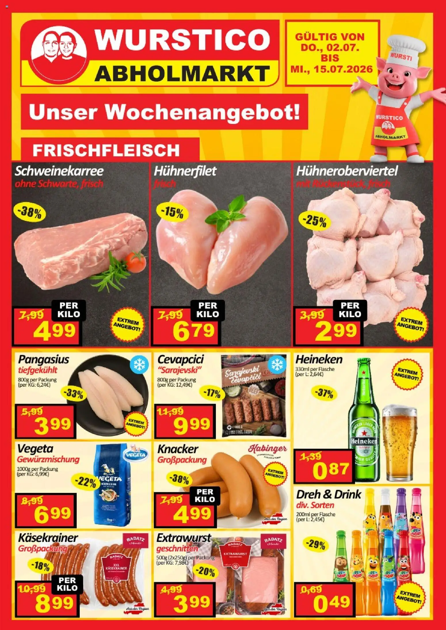 Die besten Angebote | Wurstico Abholmarkt Flugblatt ab 02.07.2026 | - Jetzt stöbern! | Österreich