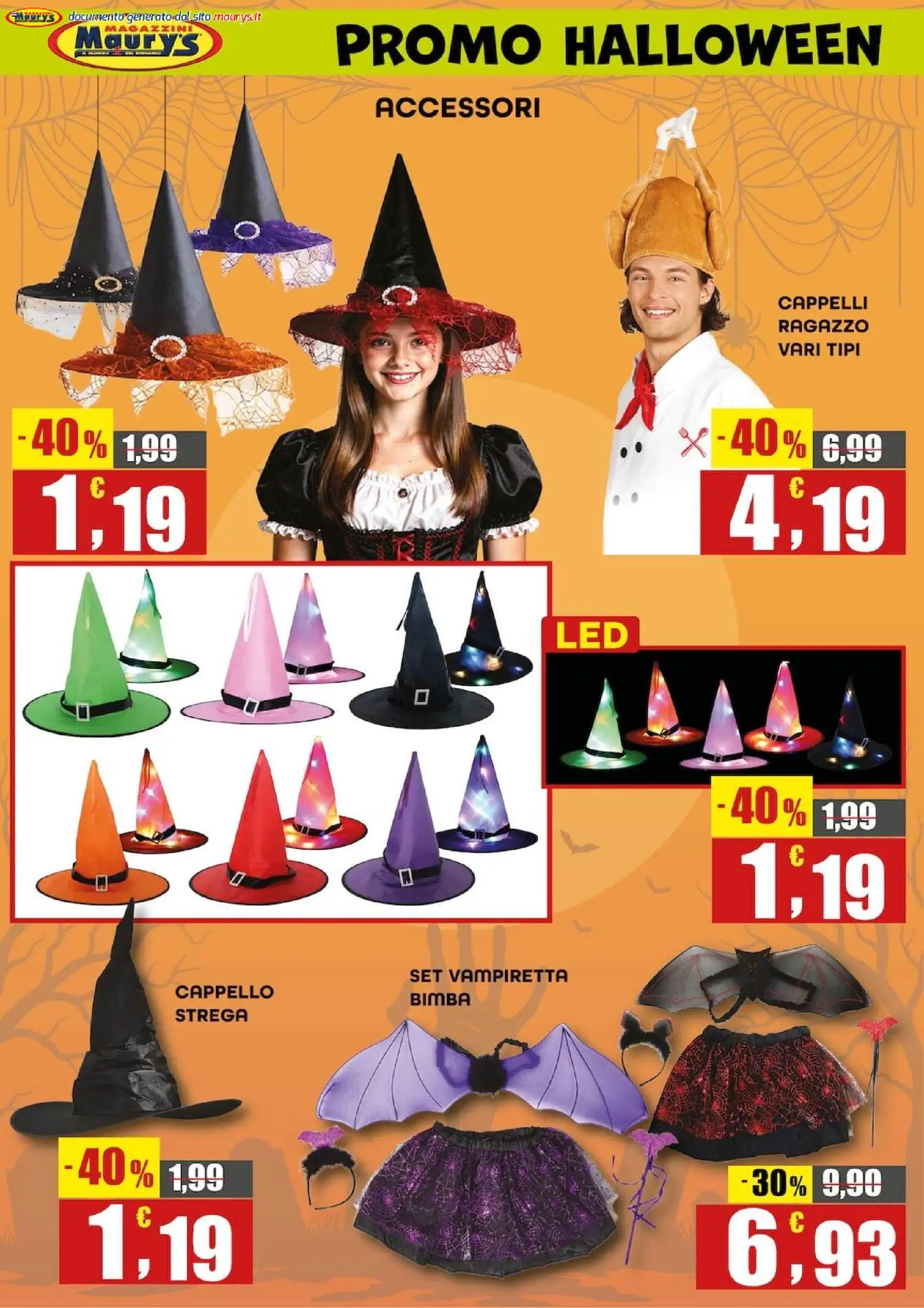 Maury`s volantino Halloween Volantino in Italy