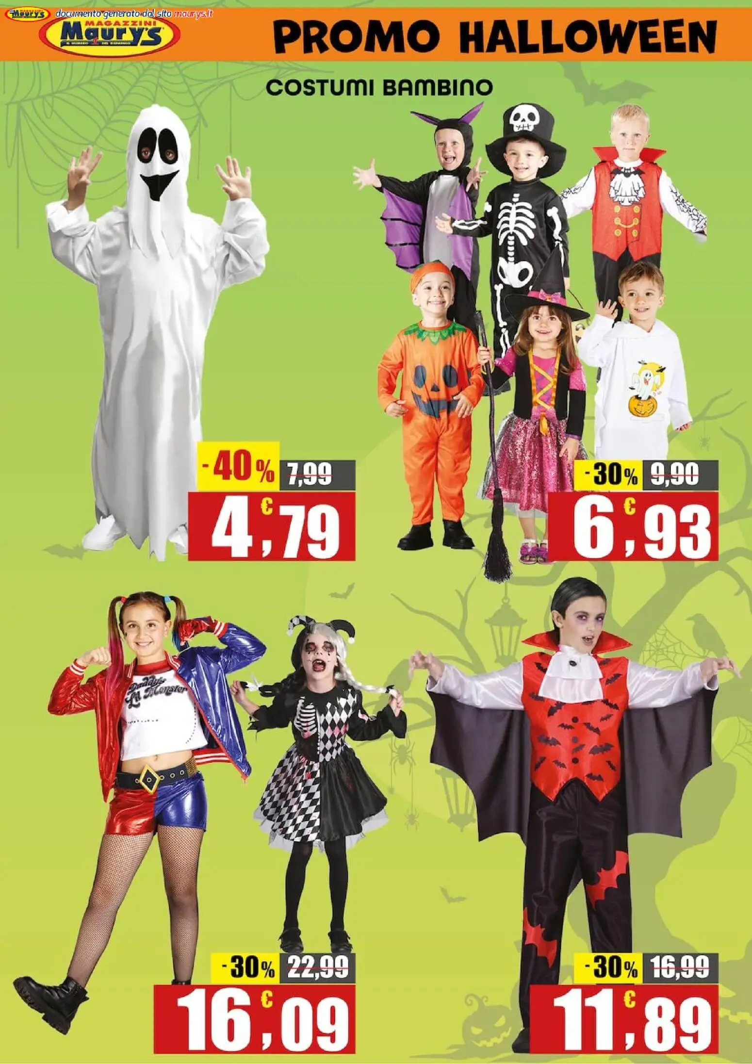 Maury`s volantino Halloween Volantino in Italy