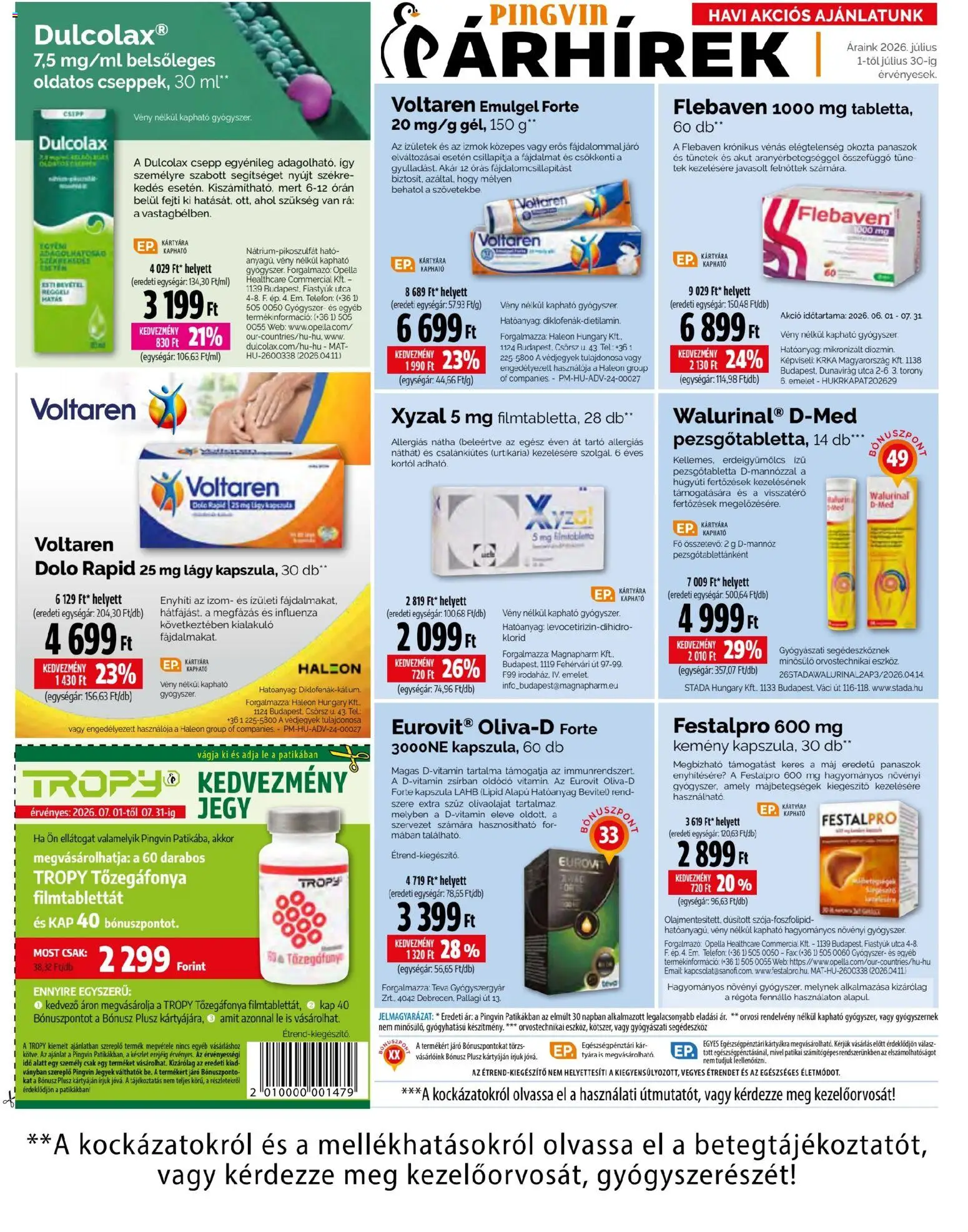 Pingvin Patika Akciós Újság 2026.07.01.-tól/töl - fantasztikus ajánlatokat! 🛍️ | Magyarország