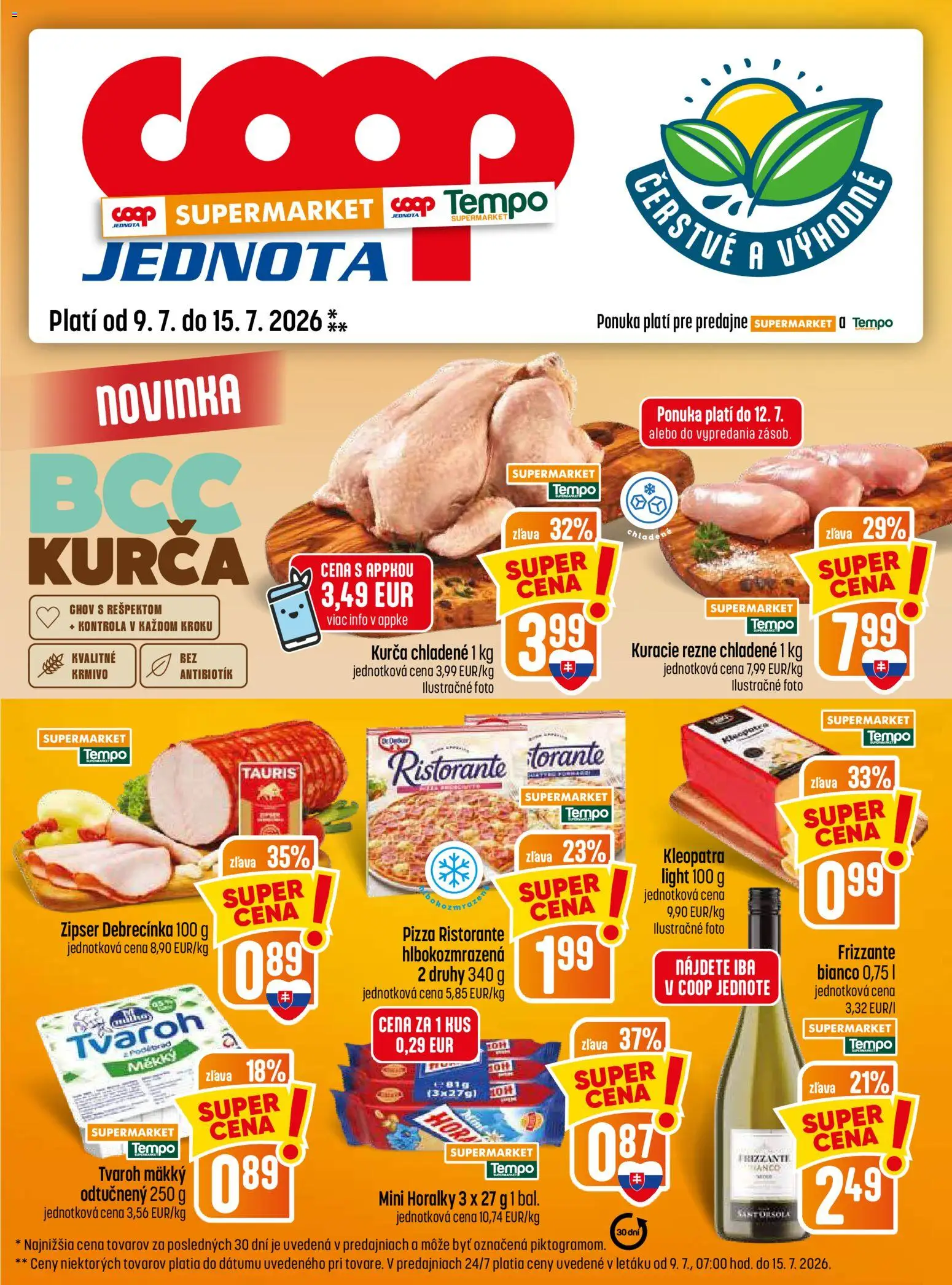 COOP Jednota leták od 09.07.2026 » Pozrite si limitované zľavy a ušetrite ešte dnes! | Slovensko