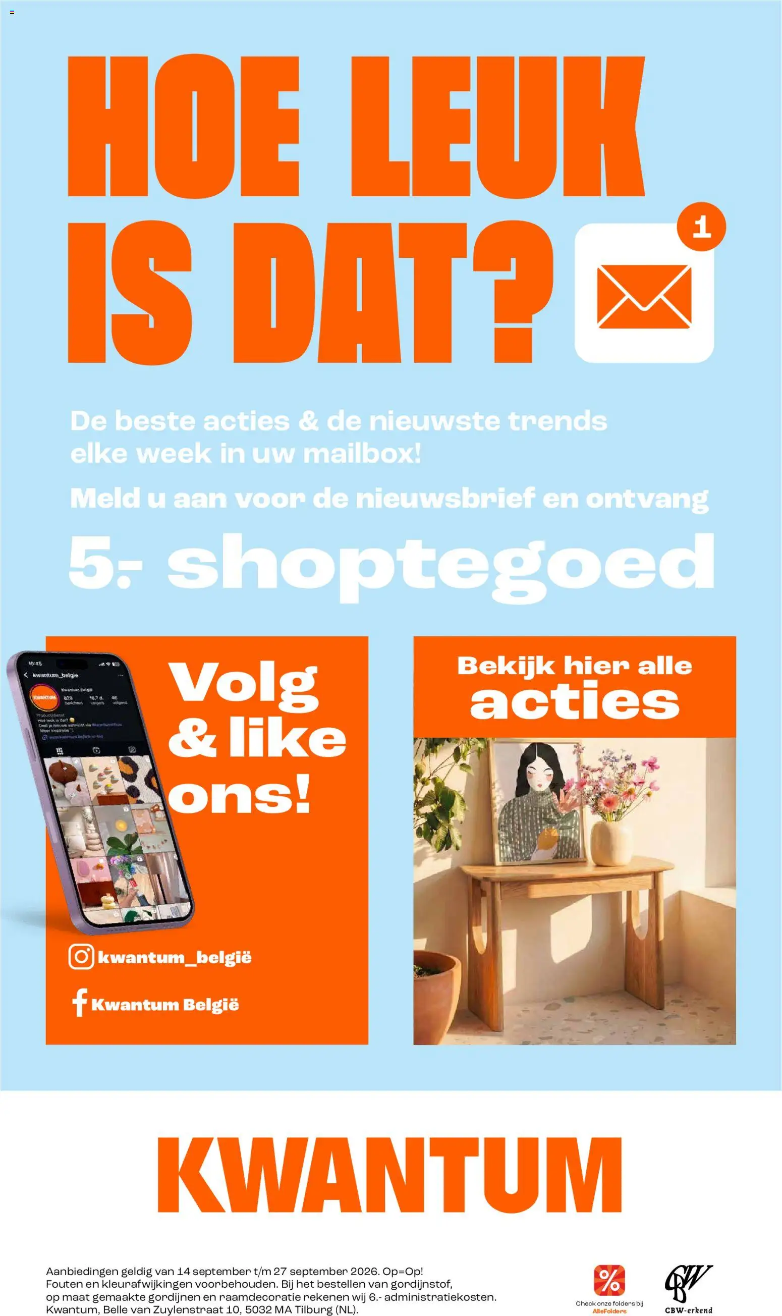 Kwantum folder / publicité Folder in België