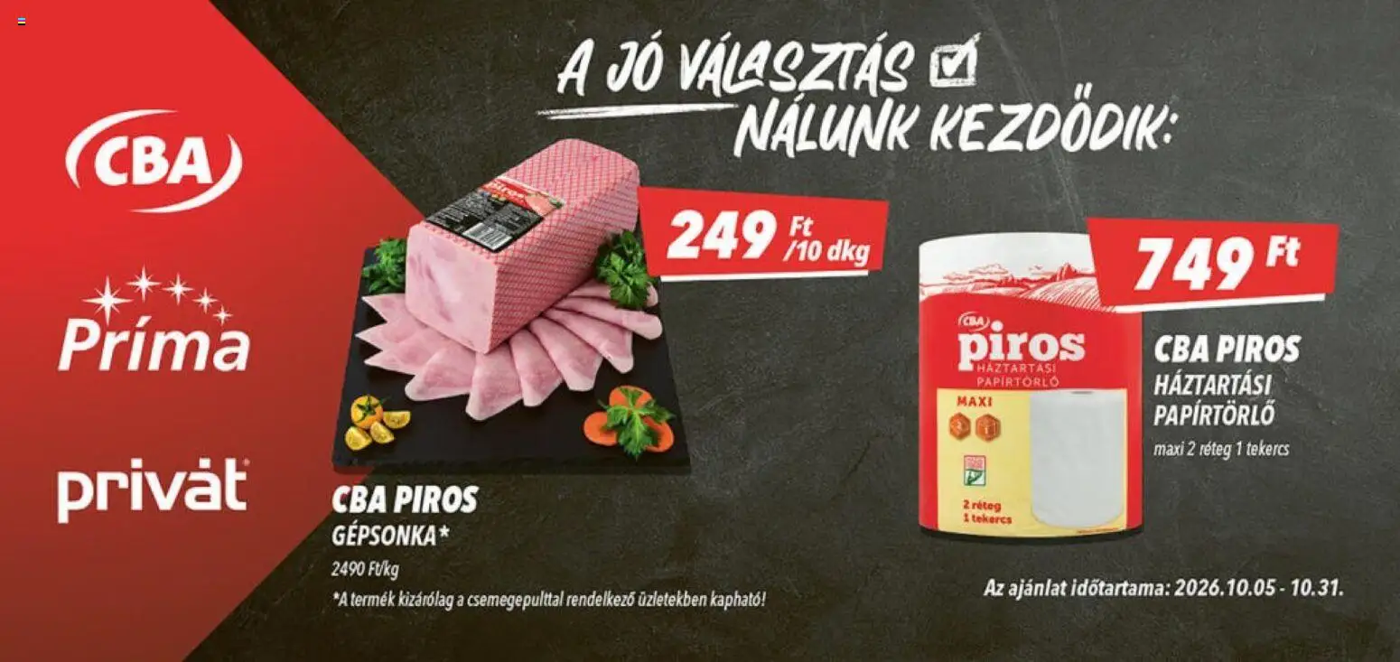 CBA Príma Aktuális óriásplakátok Akciós újság in Magyarország