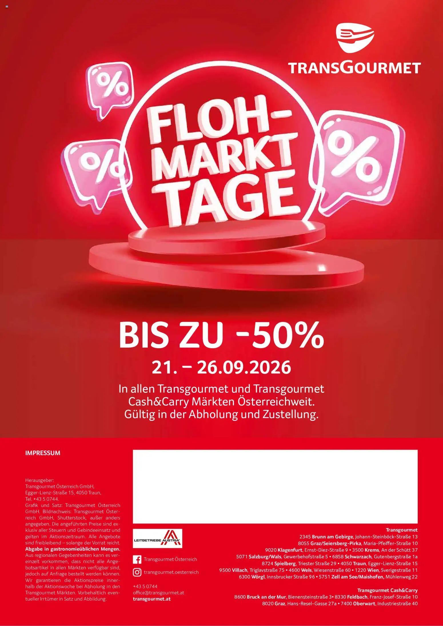 Transgourmet Flugblatt Flugblatt in Österreich