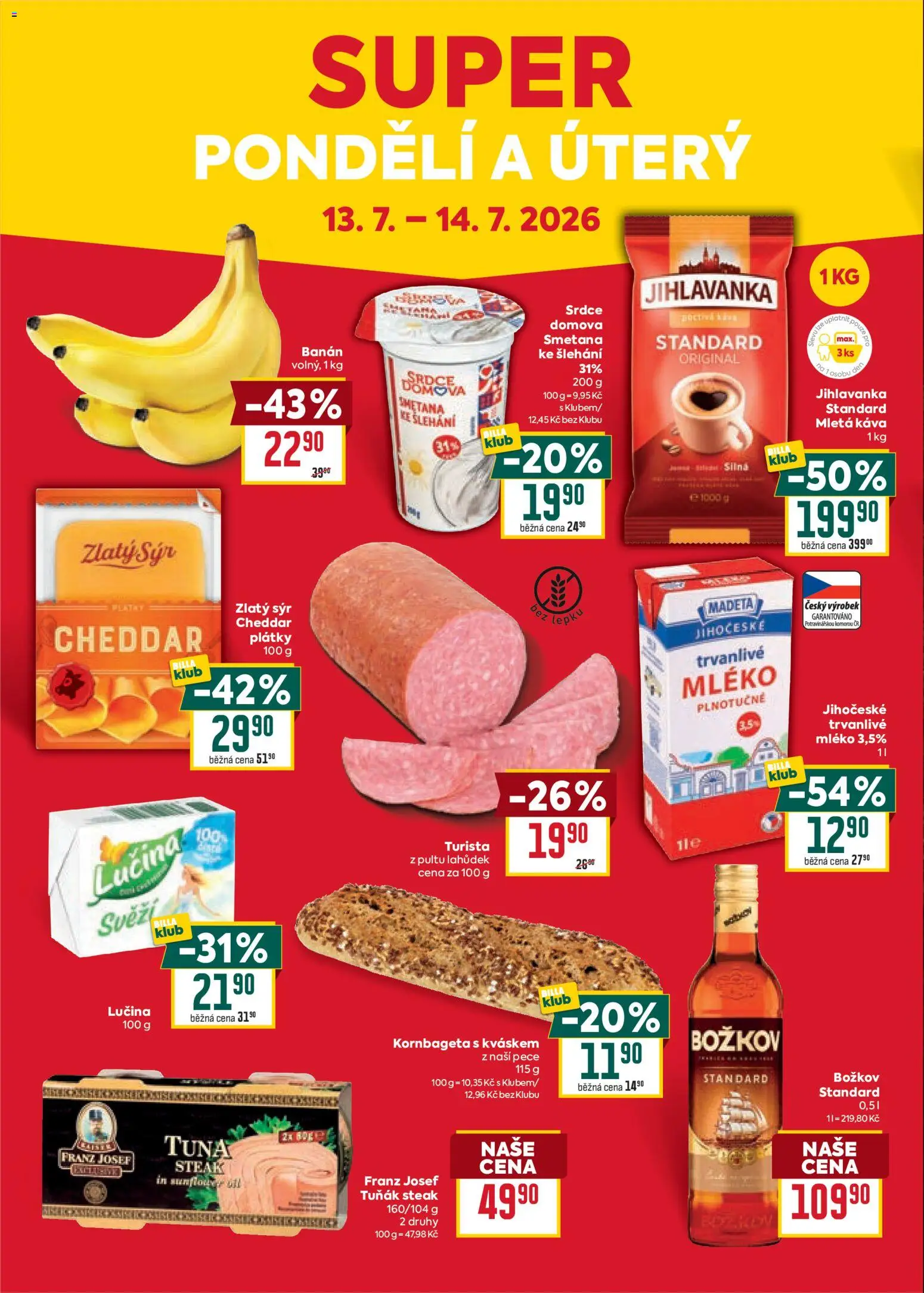 Toto nesmíte zmeškat - aktuální slevy v letáku Billa 08.07.2026! | Česko