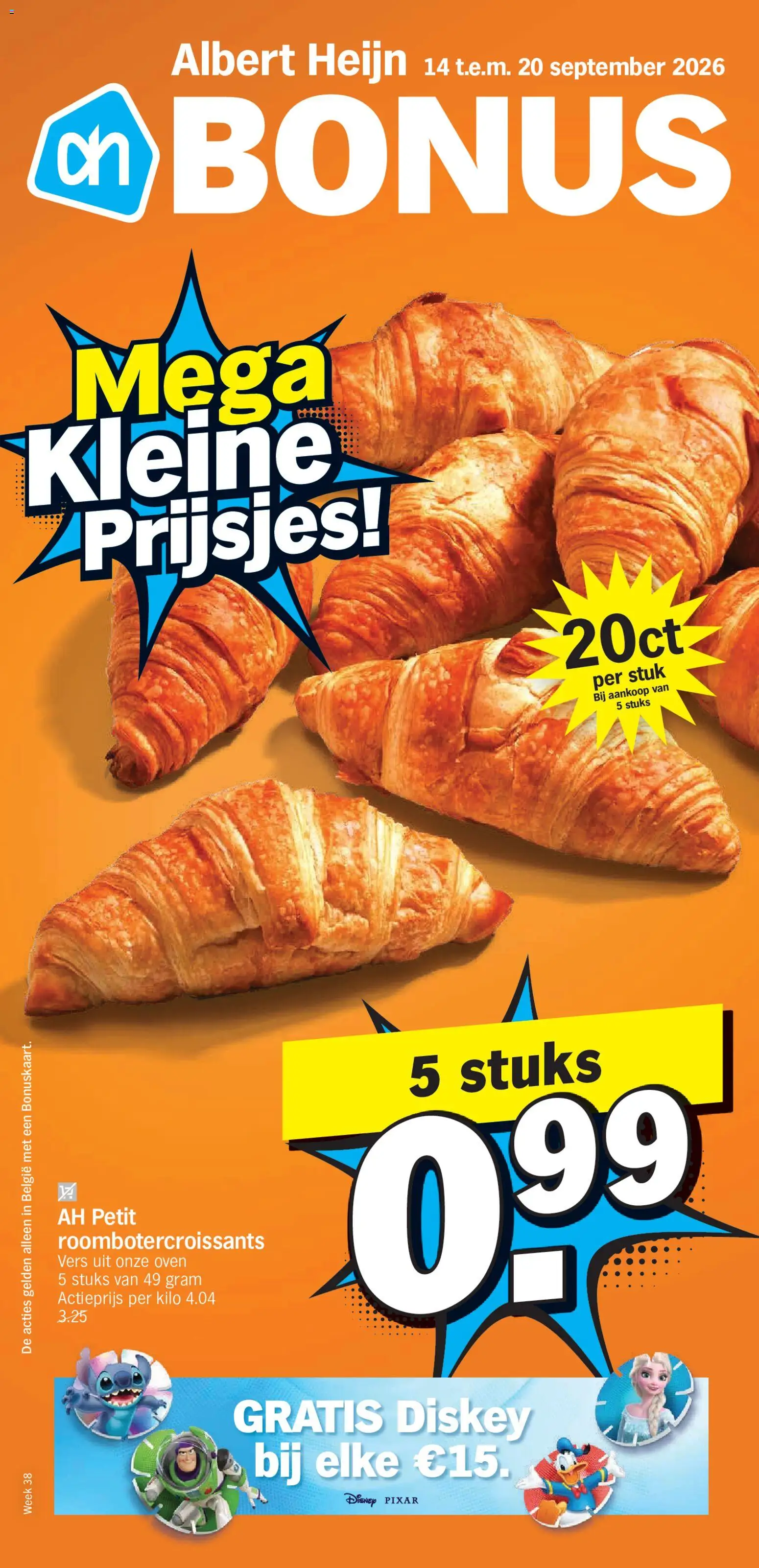 Albert Heijn Folder week / de la semaine 38 Folder in België
