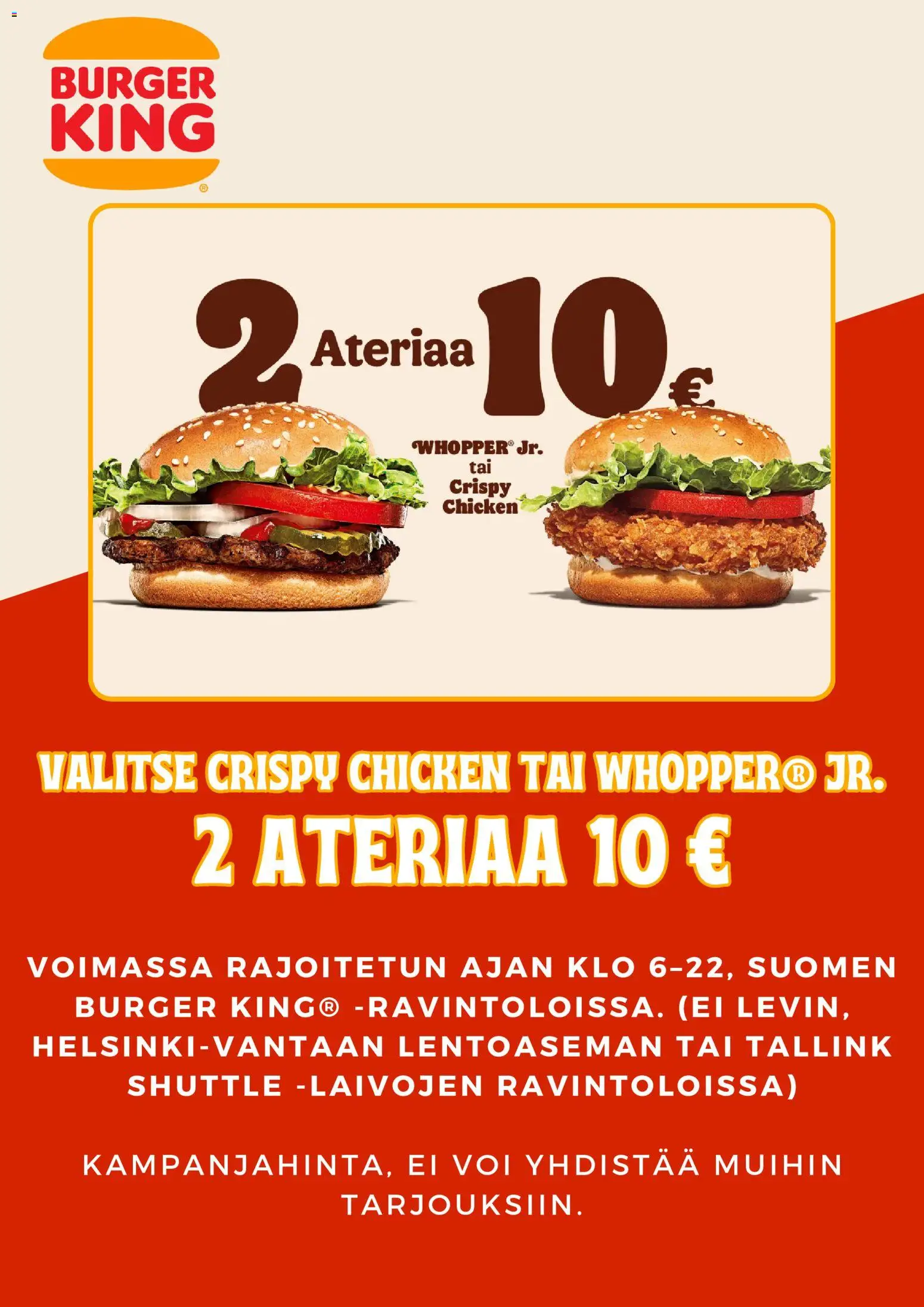 🛍️ Burger King tarjoukset alkaen 10/05/2026 » Katso huipputarjoukset ja säästä jo tänään! 💰 | Suomi