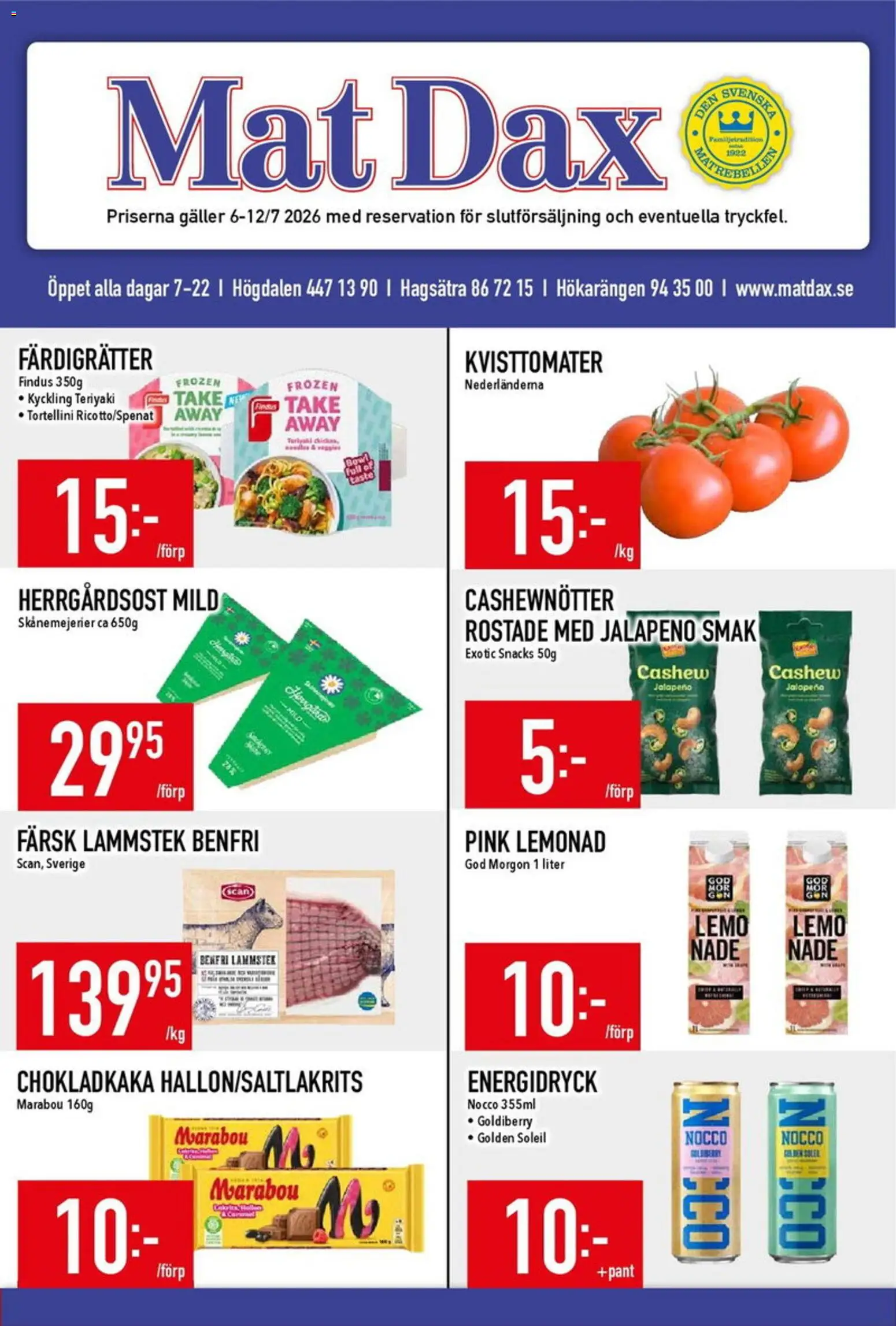 Nuvarande Matdax erbjudanden från 📣 06/07/2026 - 12/07/2026 📣 | Sverige
