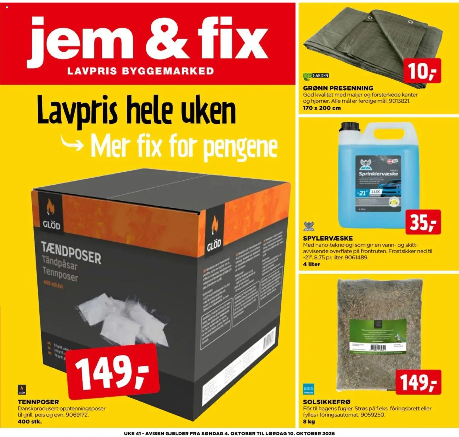 Jem & Fix kundeavis Kundeavis in Norge
