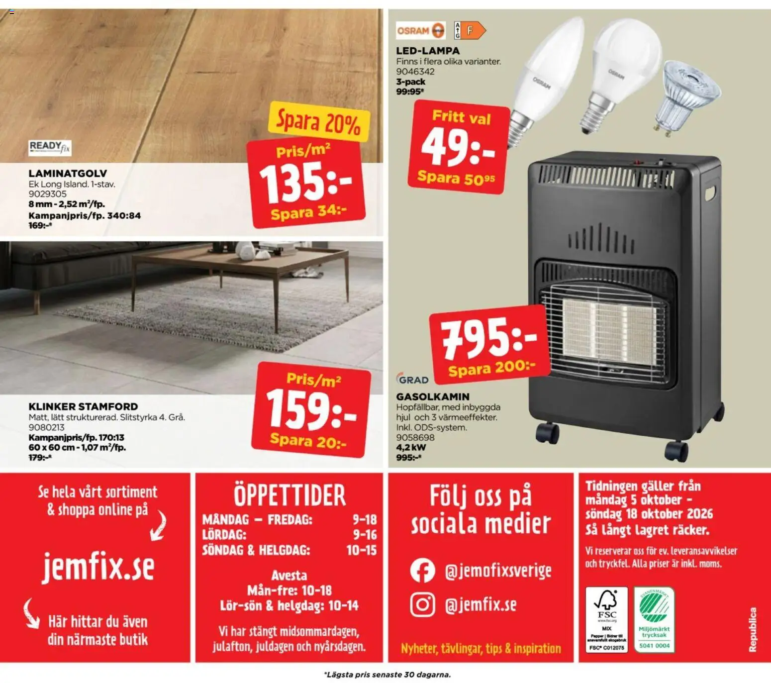 Jem & Fix erbjudanden Reklamblad in Sverige