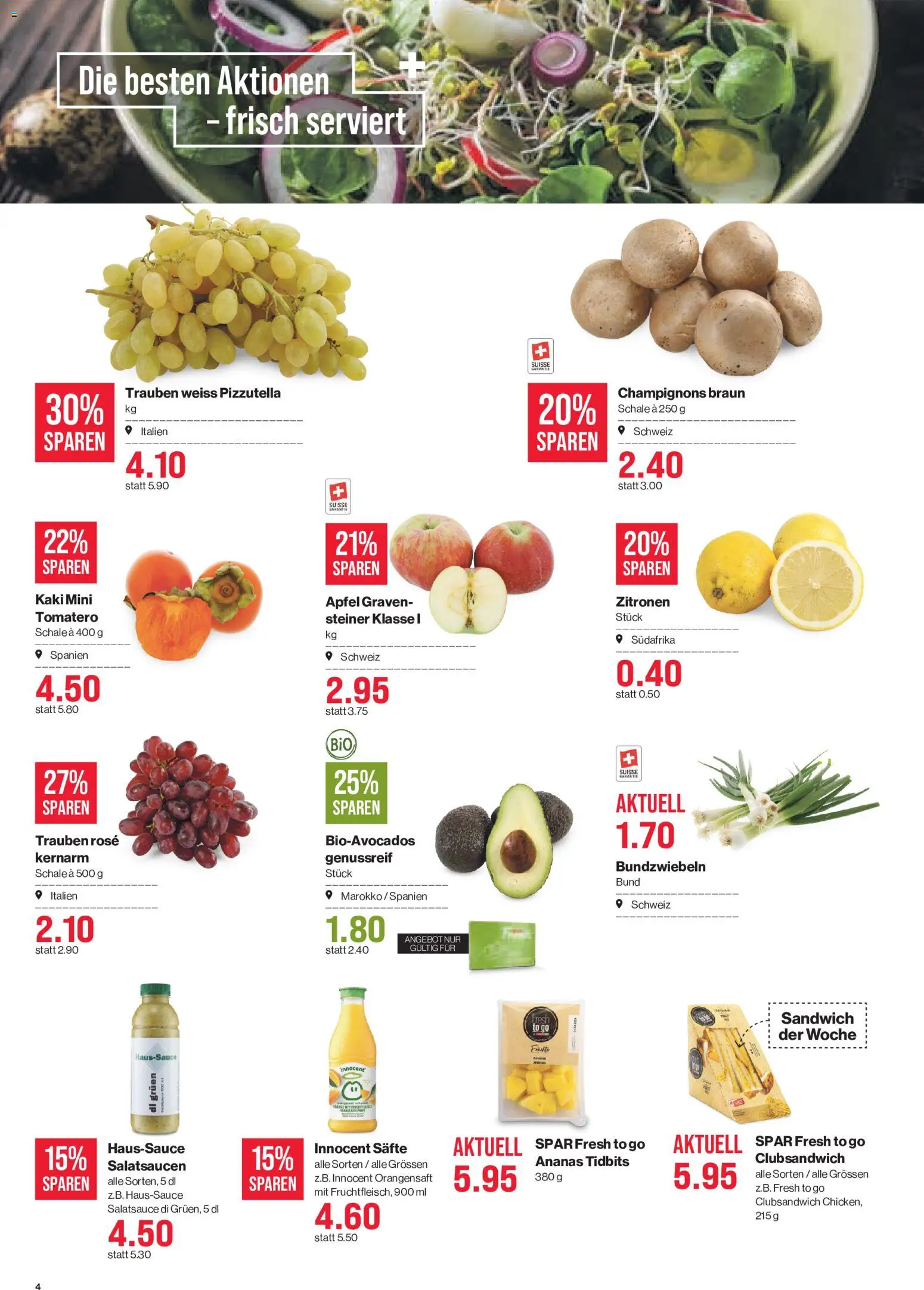 SPAR aktionen Prospekt in Schweiz