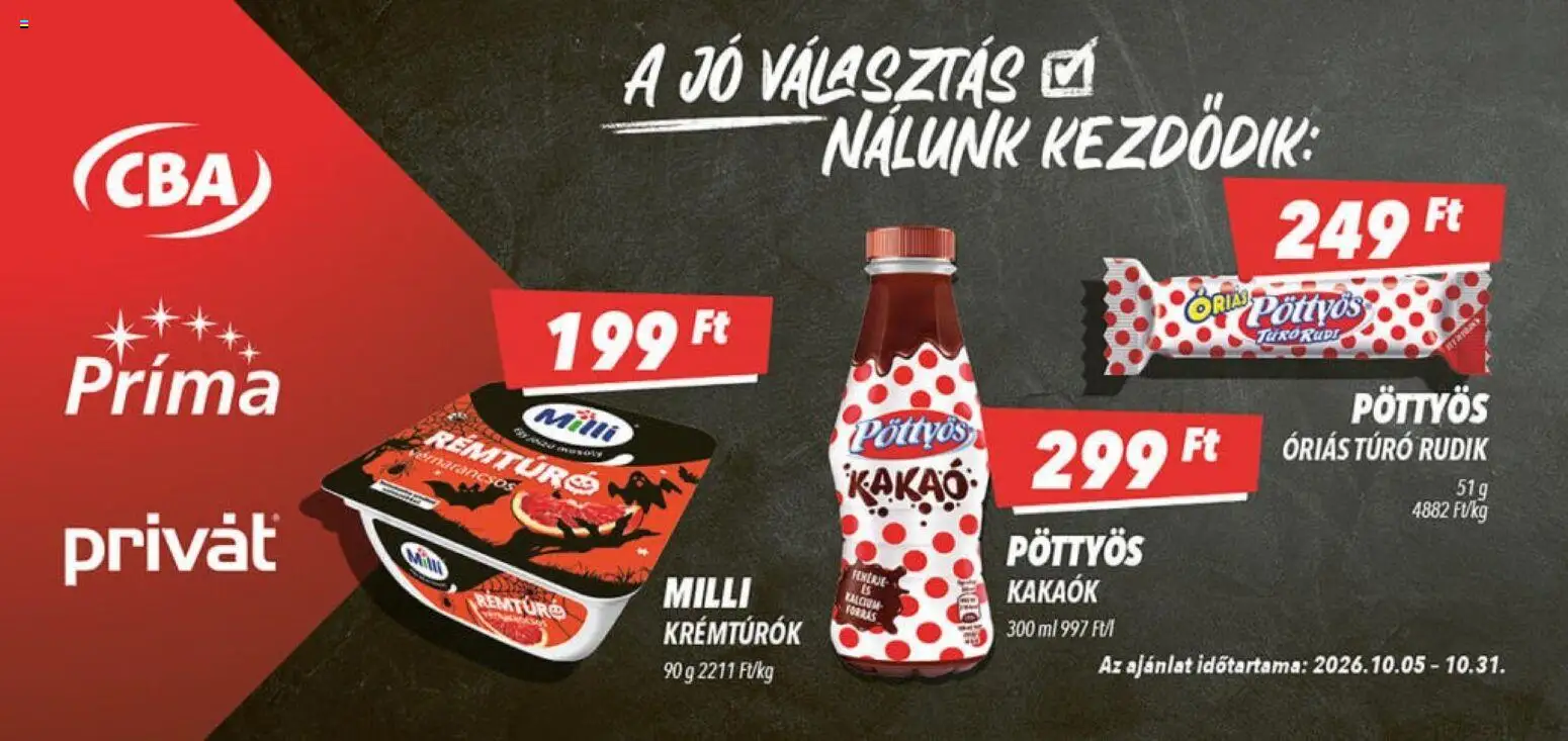 CBA Príma Aktuális óriásplakátok Akciós újság in Magyarország