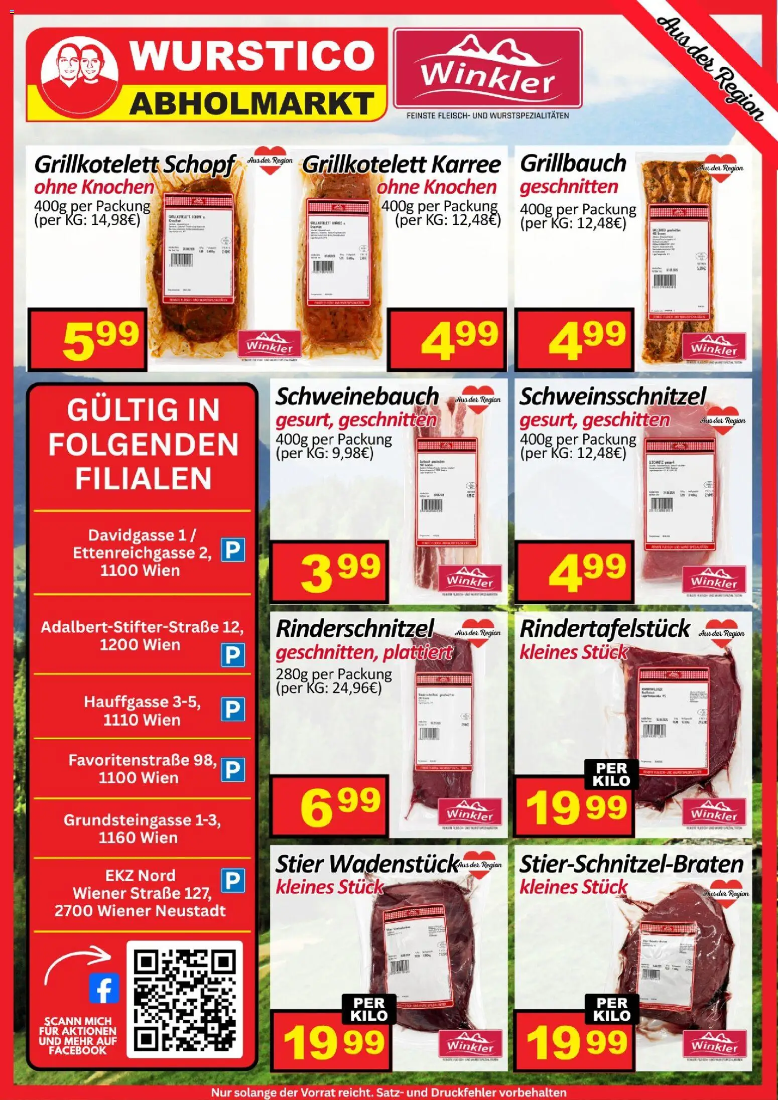 Wurstico Abholmarkt Flugblatt Flugblatt in Österreich