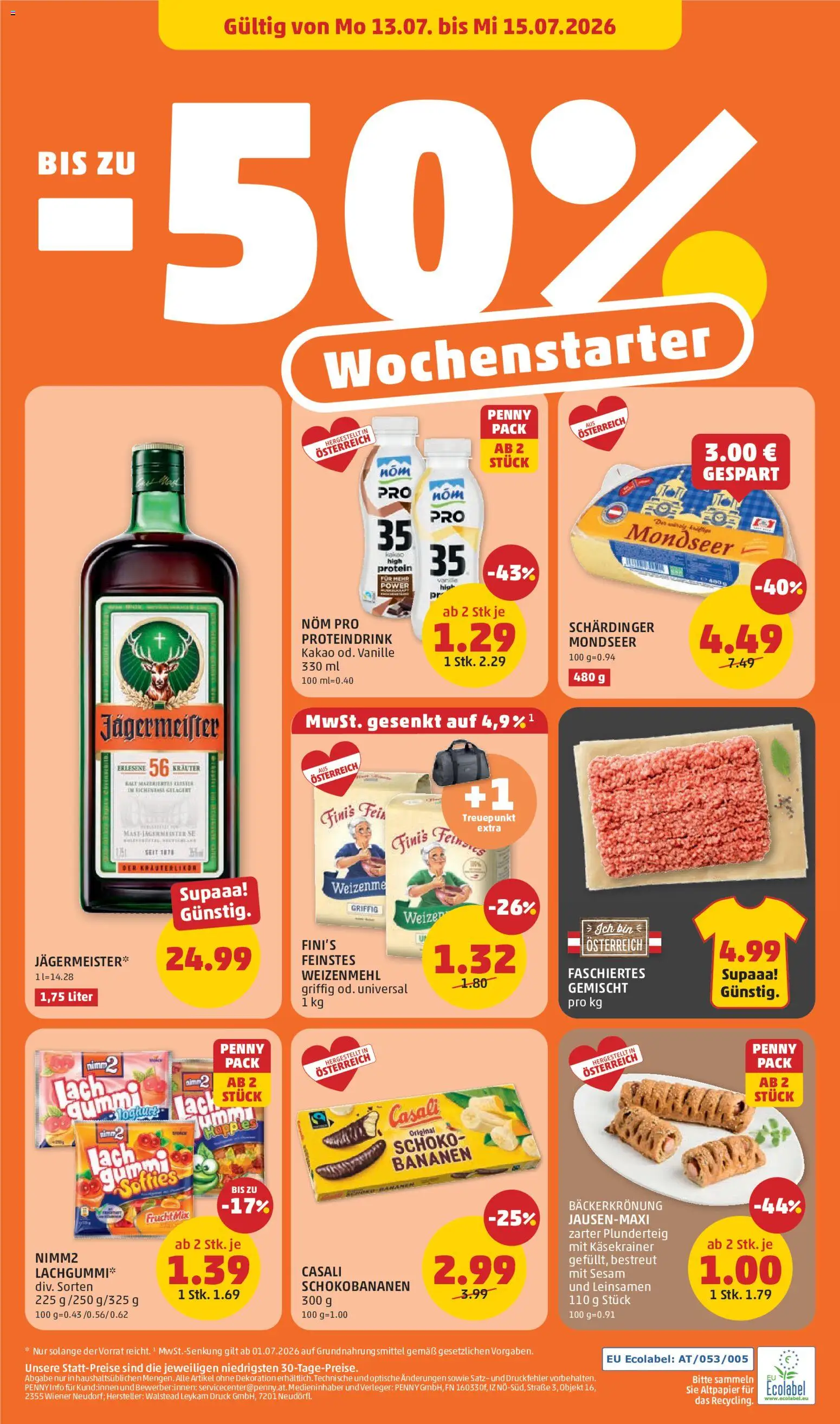 Die besten Angebote | Penny Markt Flugblatt ab 09.07.2026 | - Jetzt stöbern! | Österreich