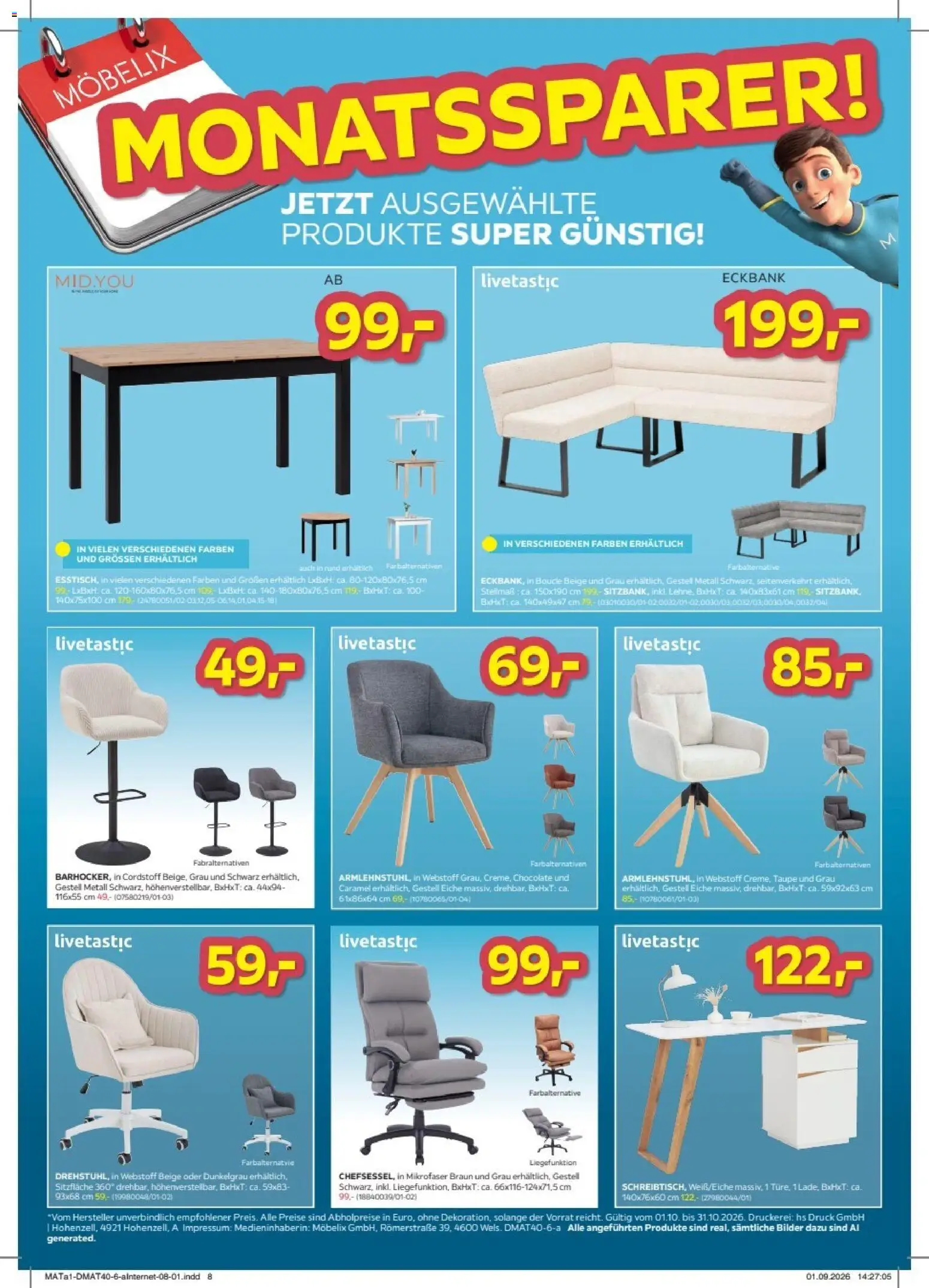 Möbelix Online deals Flugblatt in Österreich