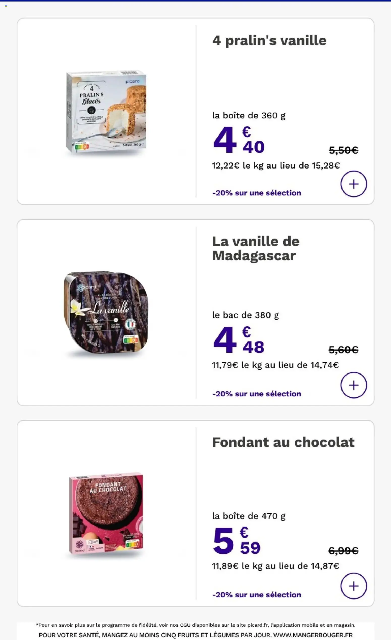 Picard catalogue Catalogue in France
