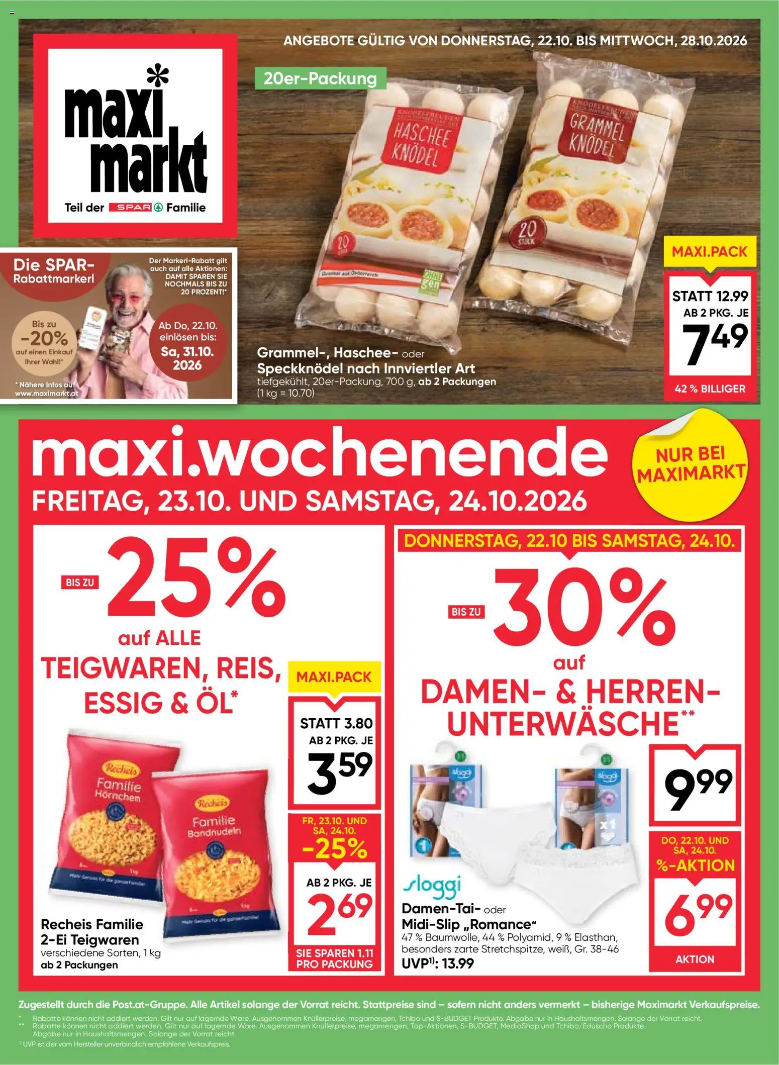 Maximarkt Flugblatt Flugblatt in Österreich