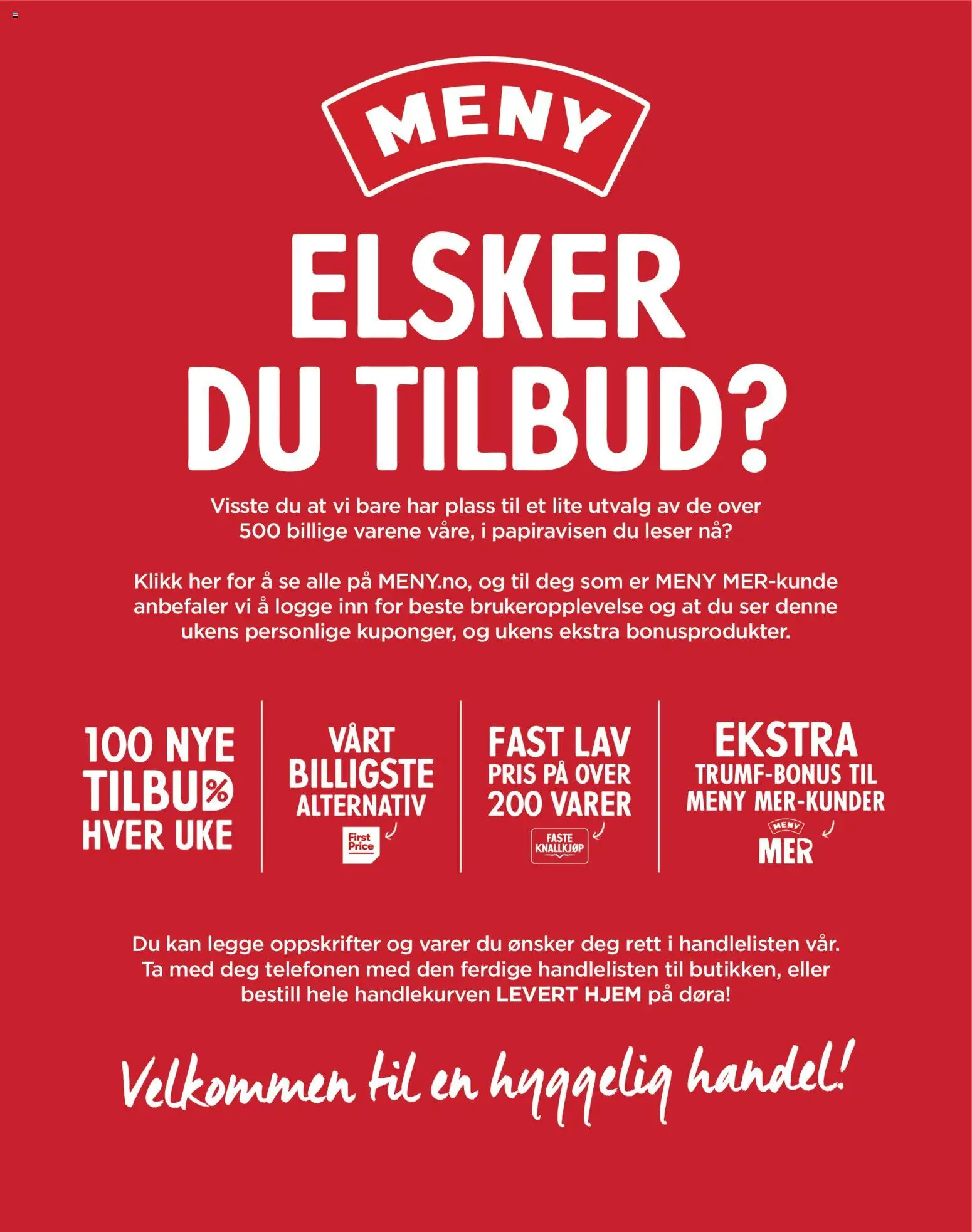 Nye » Meny kundeavis « er nå online. Se alle Julitilbud på mobilen og spar! | Norge