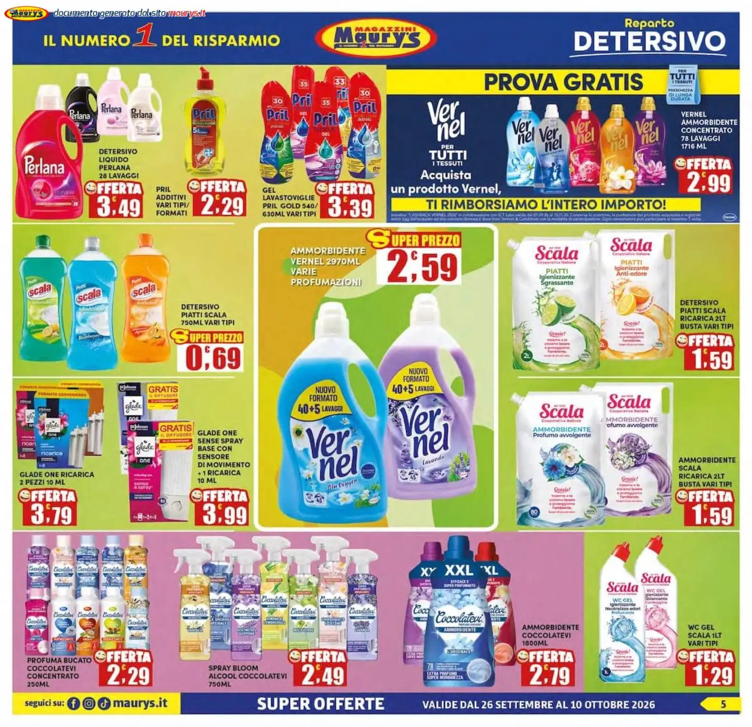 Maury`s volantino Volantino in Italy