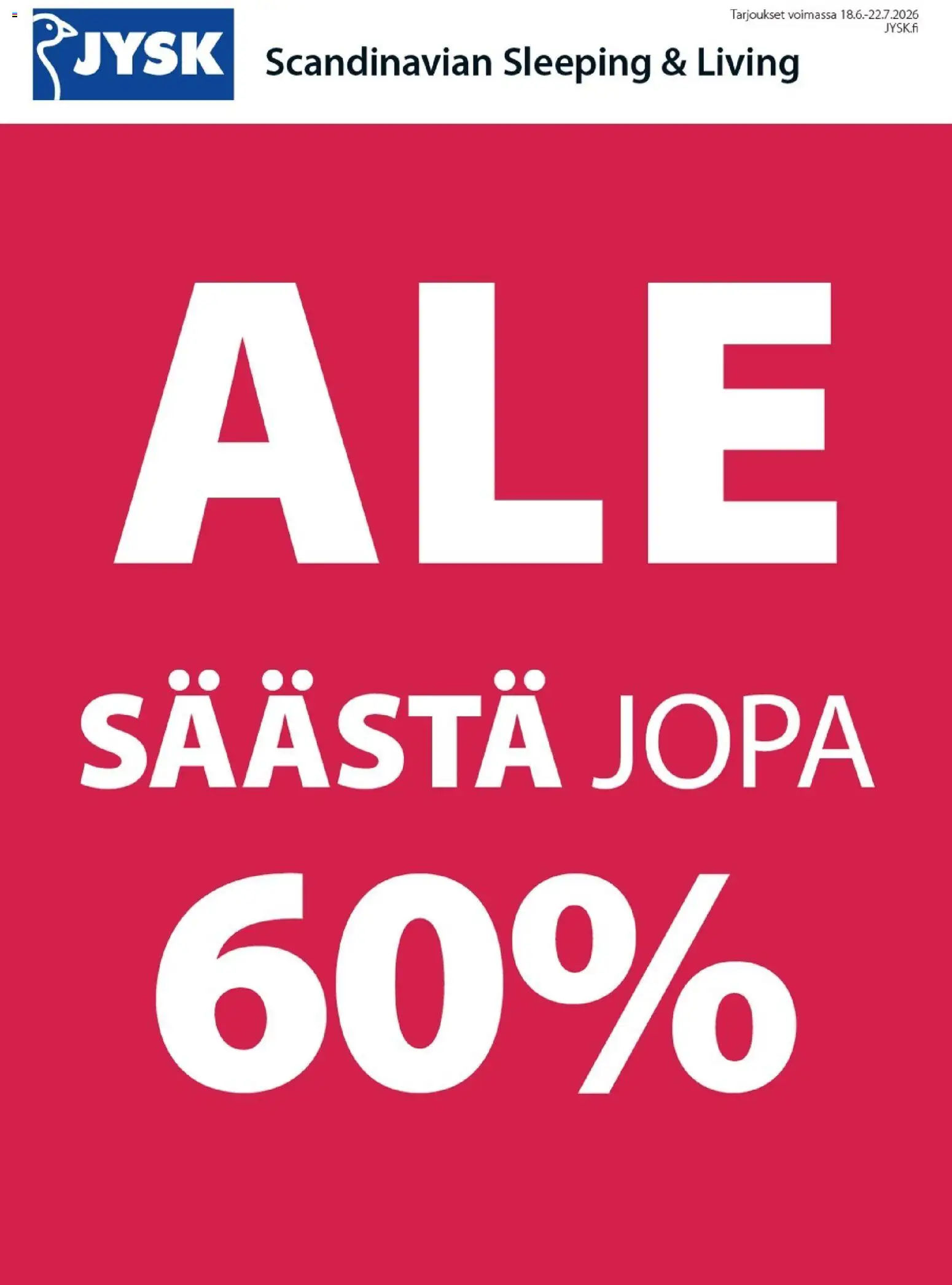 🛍️ JYSK tarjoukset alkaen 18/06/2026 » Katso huipputarjoukset ja säästä jo tänään! 💰 | Suomi