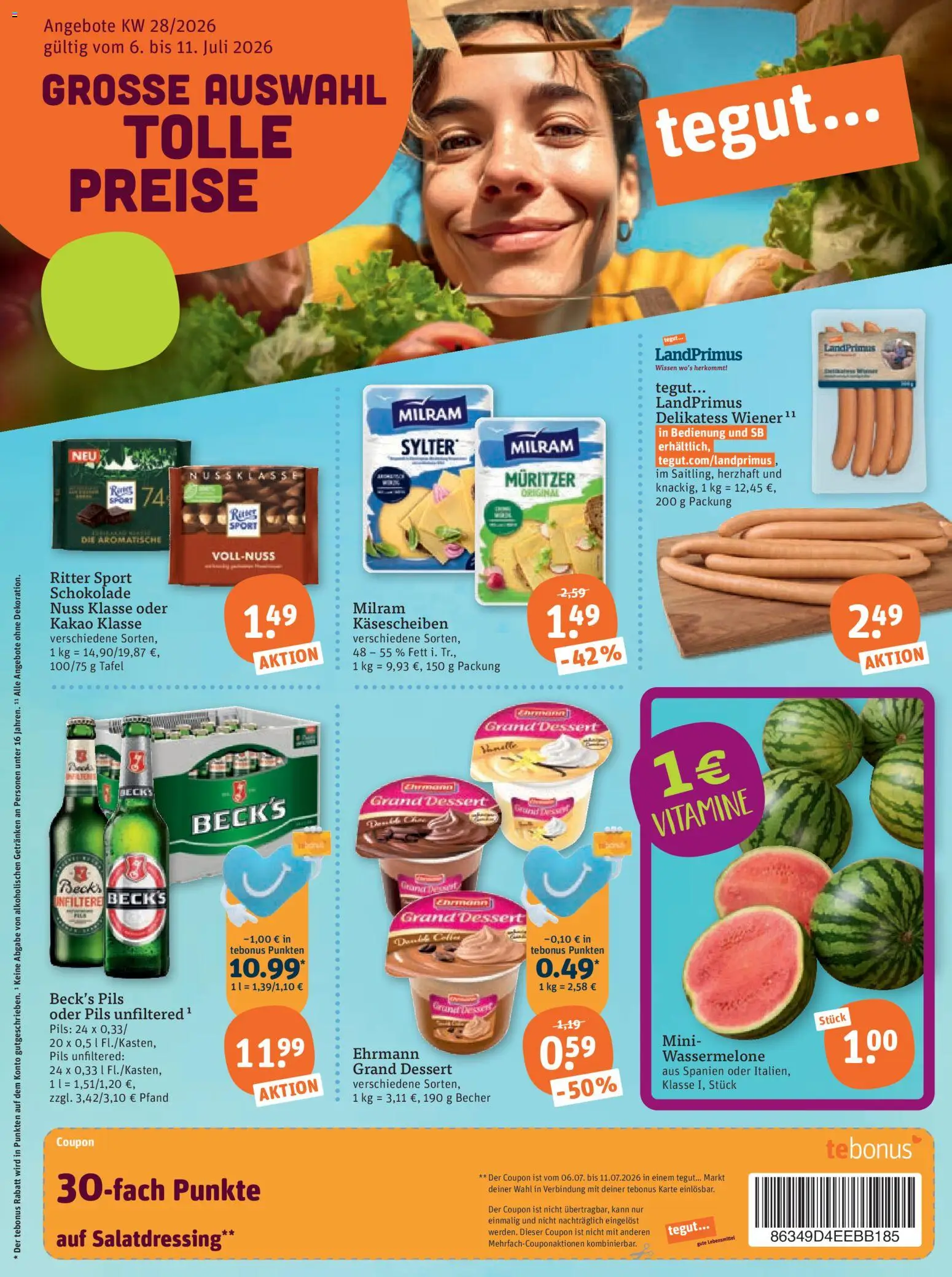 Tegut Prospekt | 06.07.2026 | Wie erhält man einen begrenzten Rabatt? | Deutschland