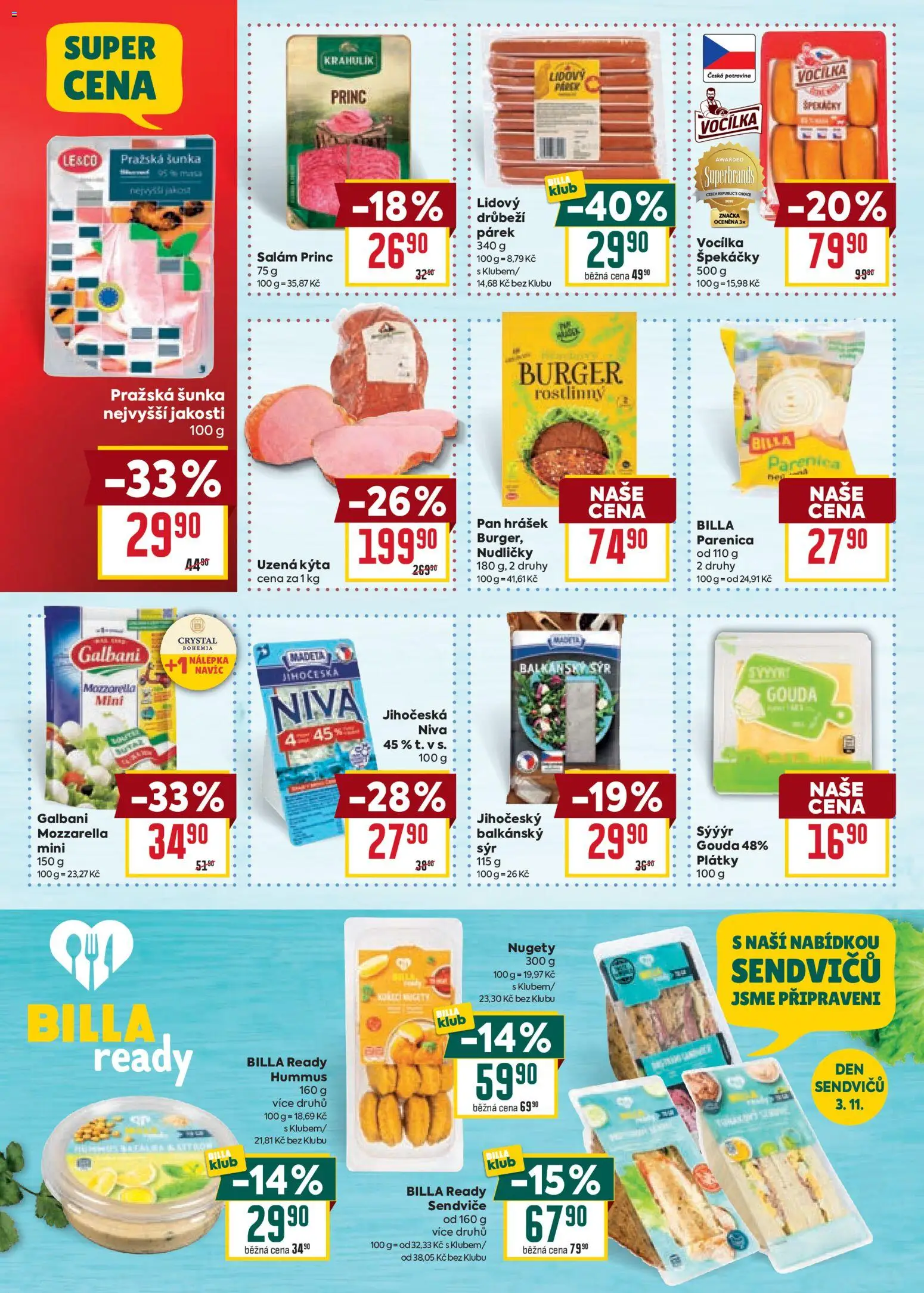 Billa Velký leták Leták in Česko