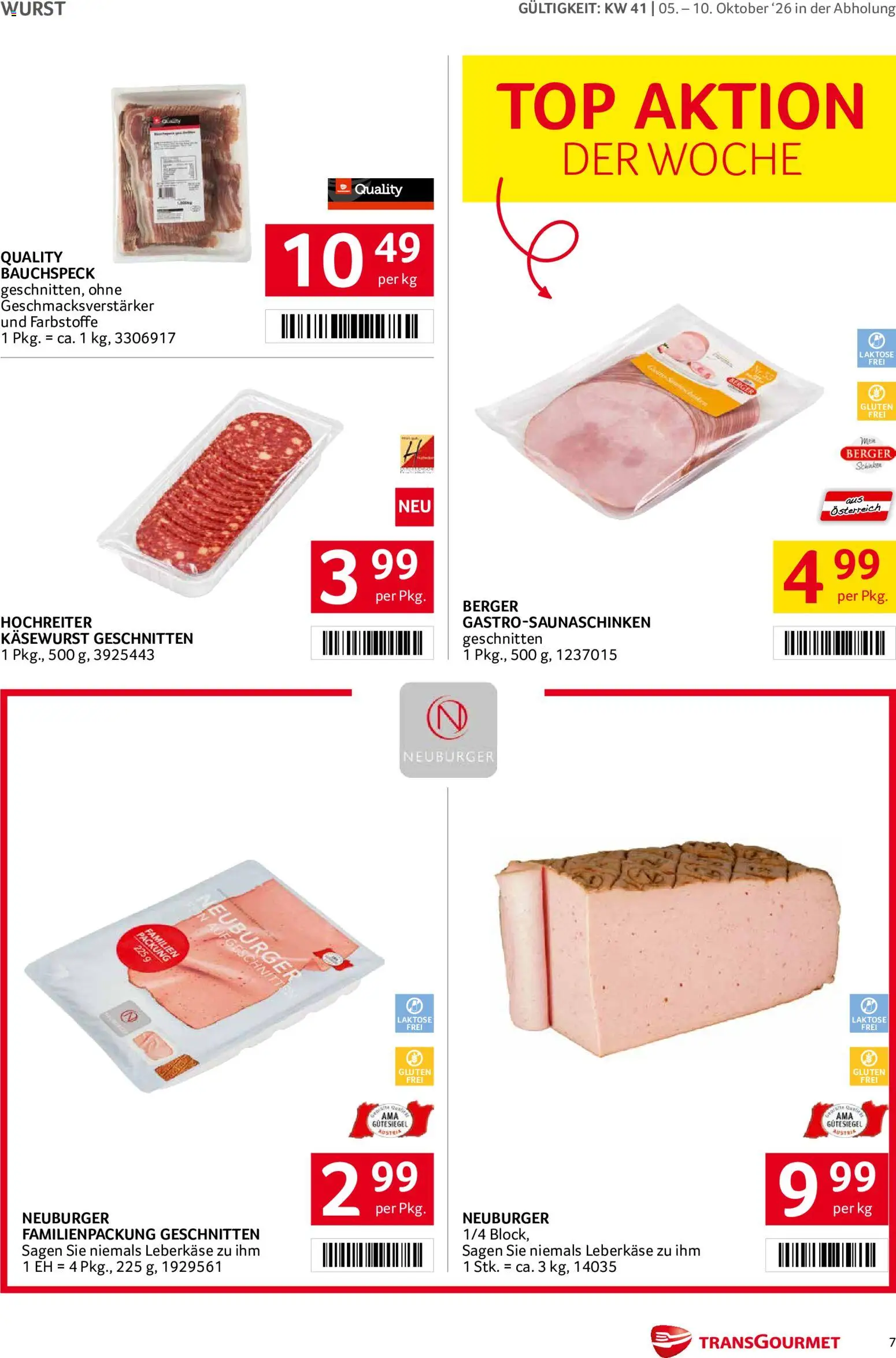 Transgourmet Flugblatt Flugblatt in Österreich