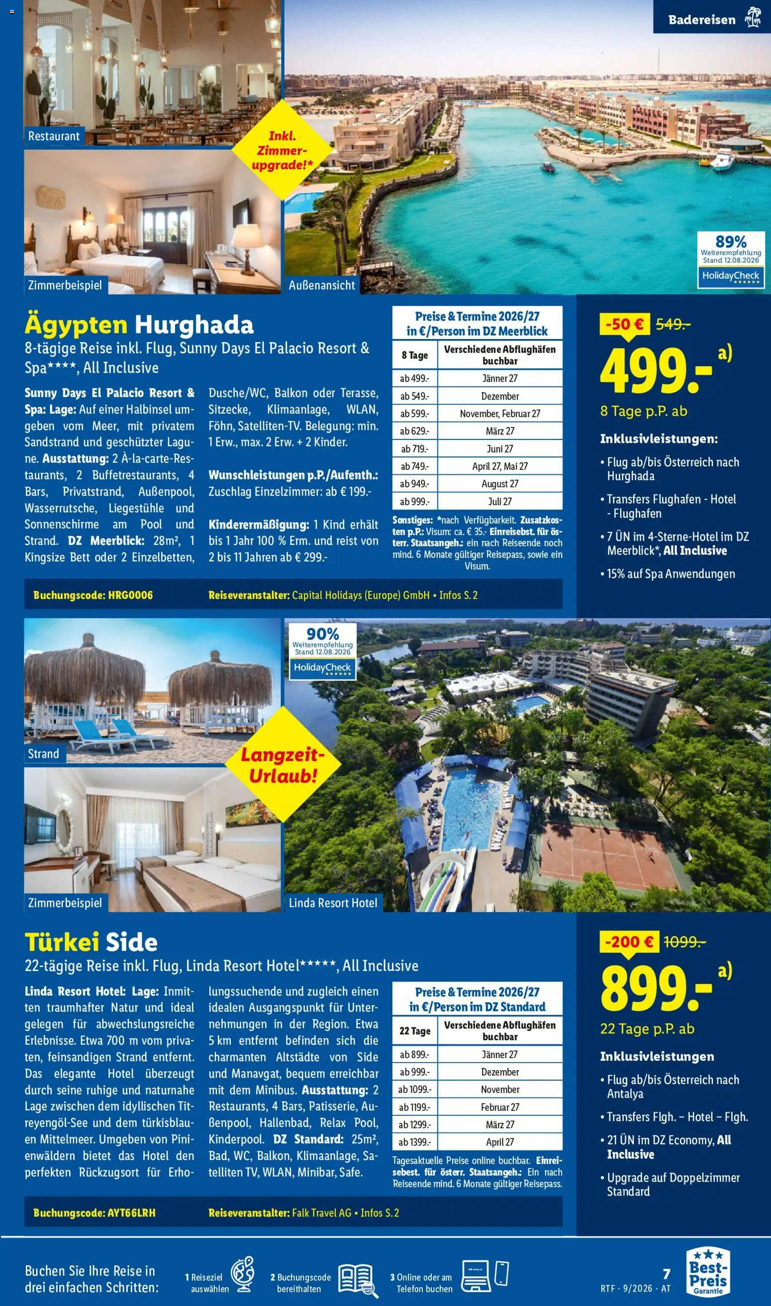 Lidl September/Oktober Reise-Highlights Flugblatt in Österreich