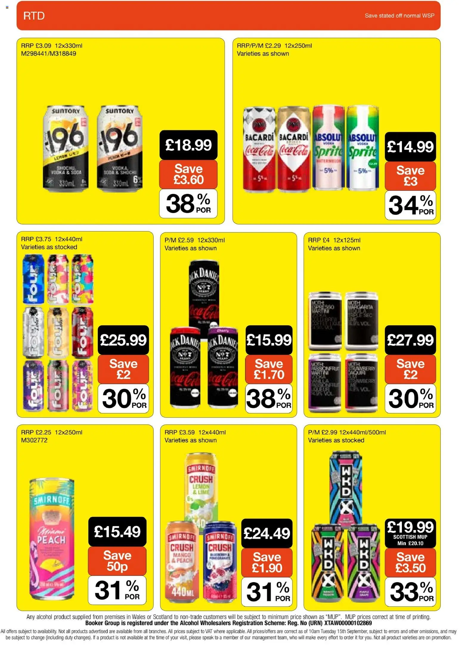 Booker Wholesale - NP9 National Promotions Leaflet in United Kingdom