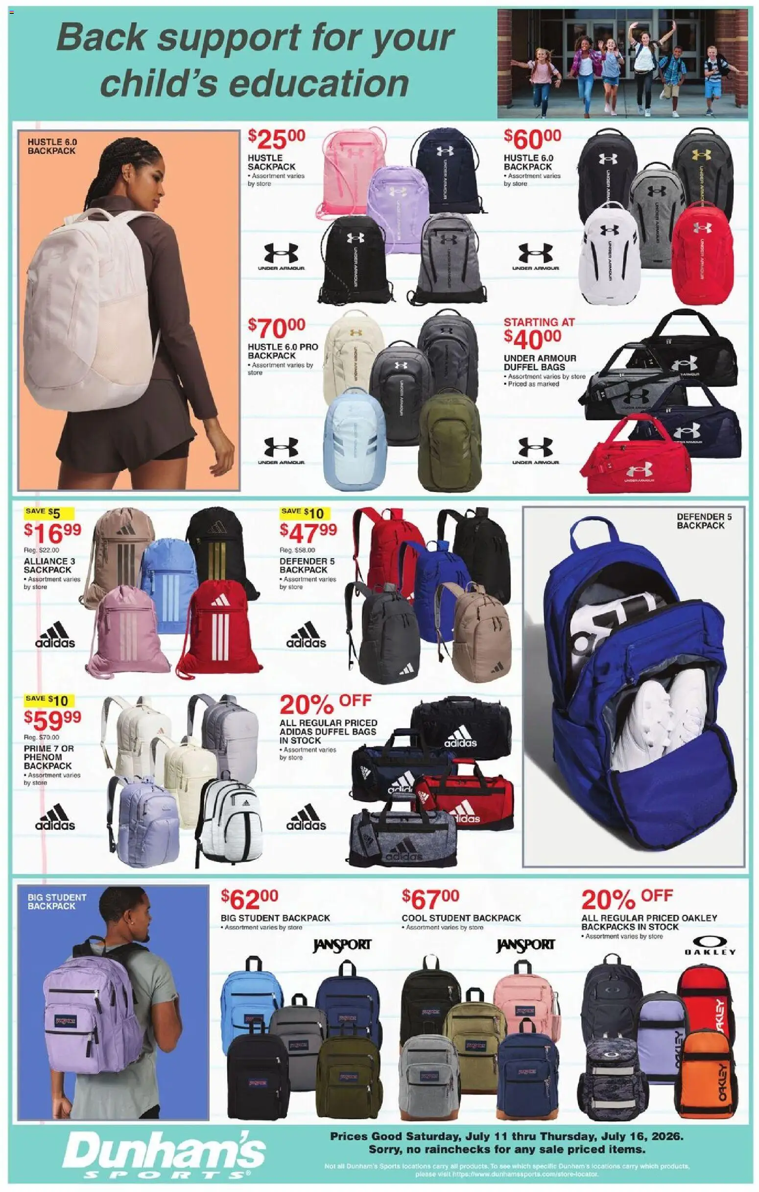 The new Dunham's Sports flyer is now online. See all July offers on your mobile and save! | United States