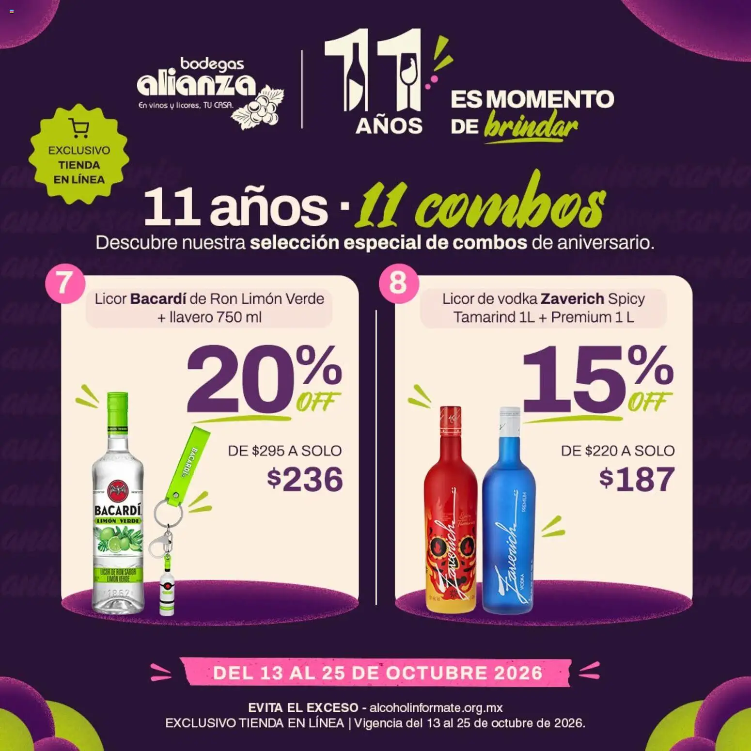 Bodegas Alianza catálogo 11 años 11 combos Folleto in México