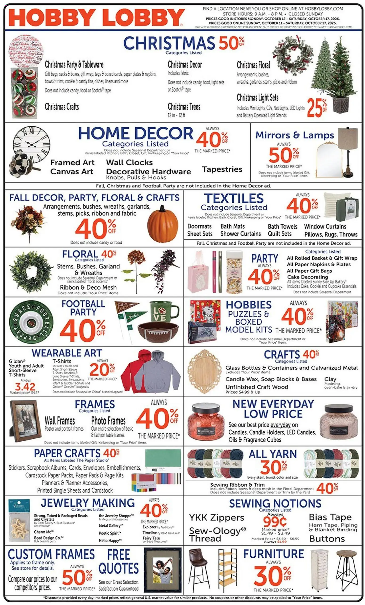 Hobby Lobby Weekly Ad Weekly Ad in United States