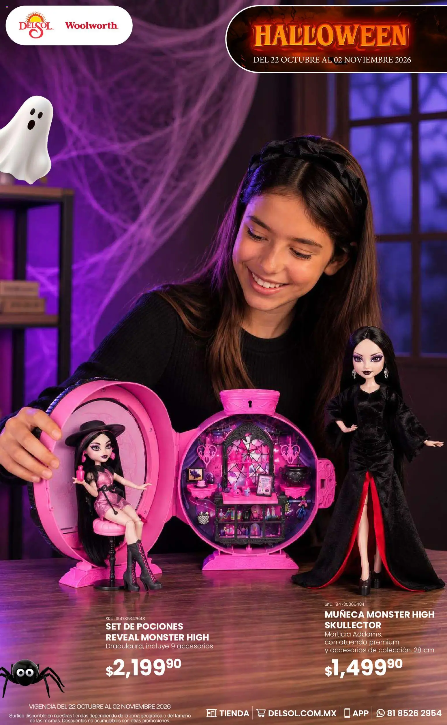 Del Sol y Woolworth catálogo Halloween Folleto in México