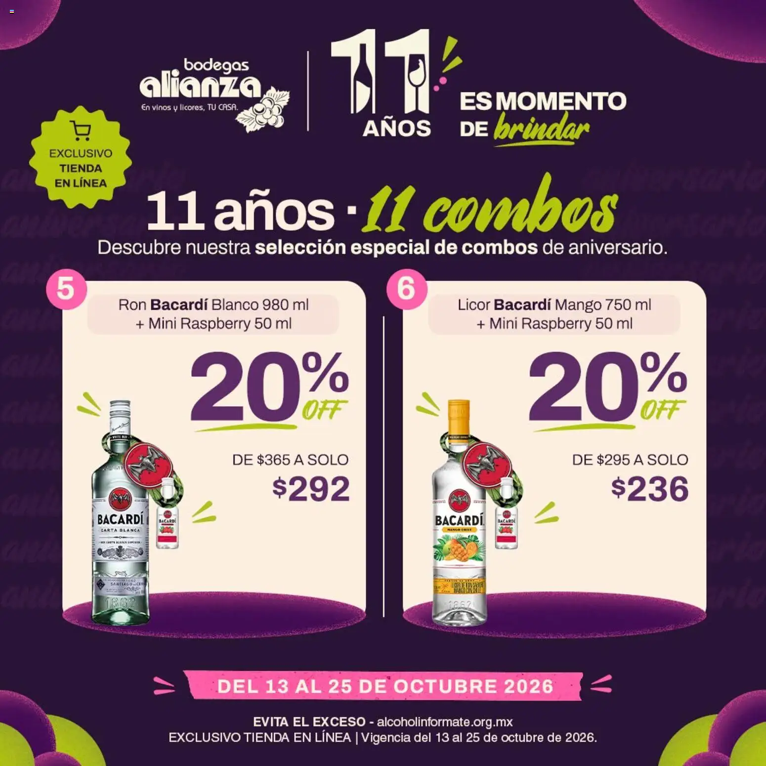 Bodegas Alianza catálogo 11 años 11 combos Folleto in México