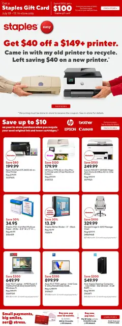 Staples Staples weekly flyer / circulaire