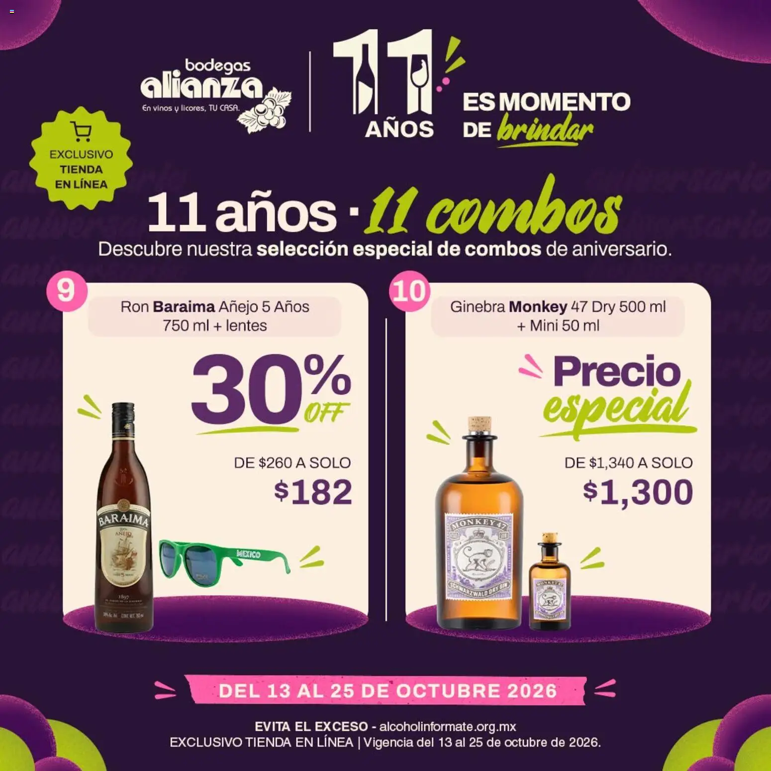 Bodegas Alianza catálogo 11 años 11 combos Folleto in México