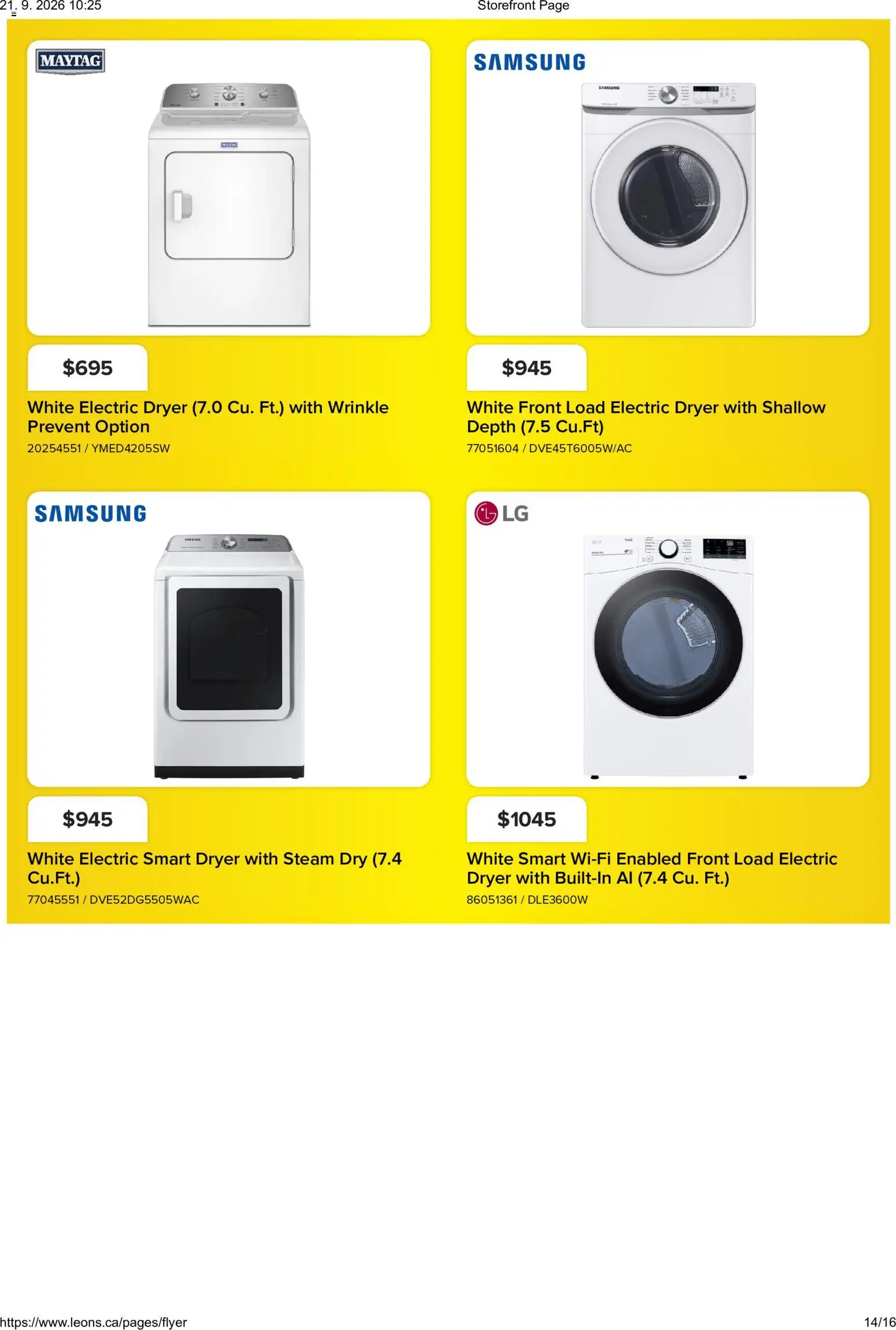 Leon`s flyer - BBFL Appliances Flyer in Canada