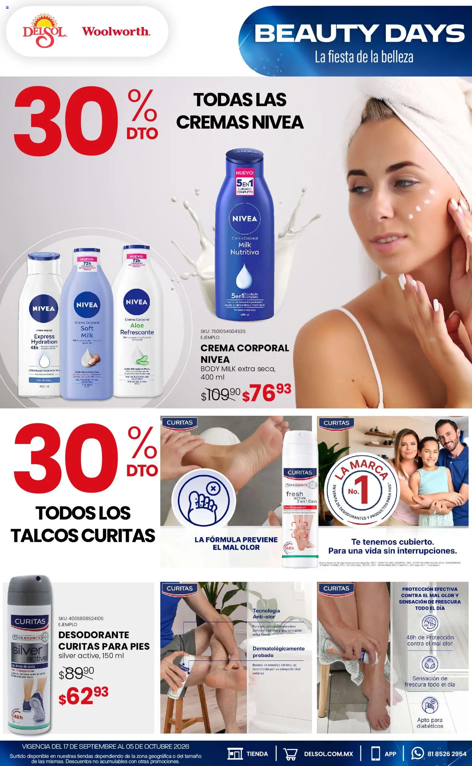 Del Sol y Woolworth catálogo La Fiesta de la Belleza Folleto in México