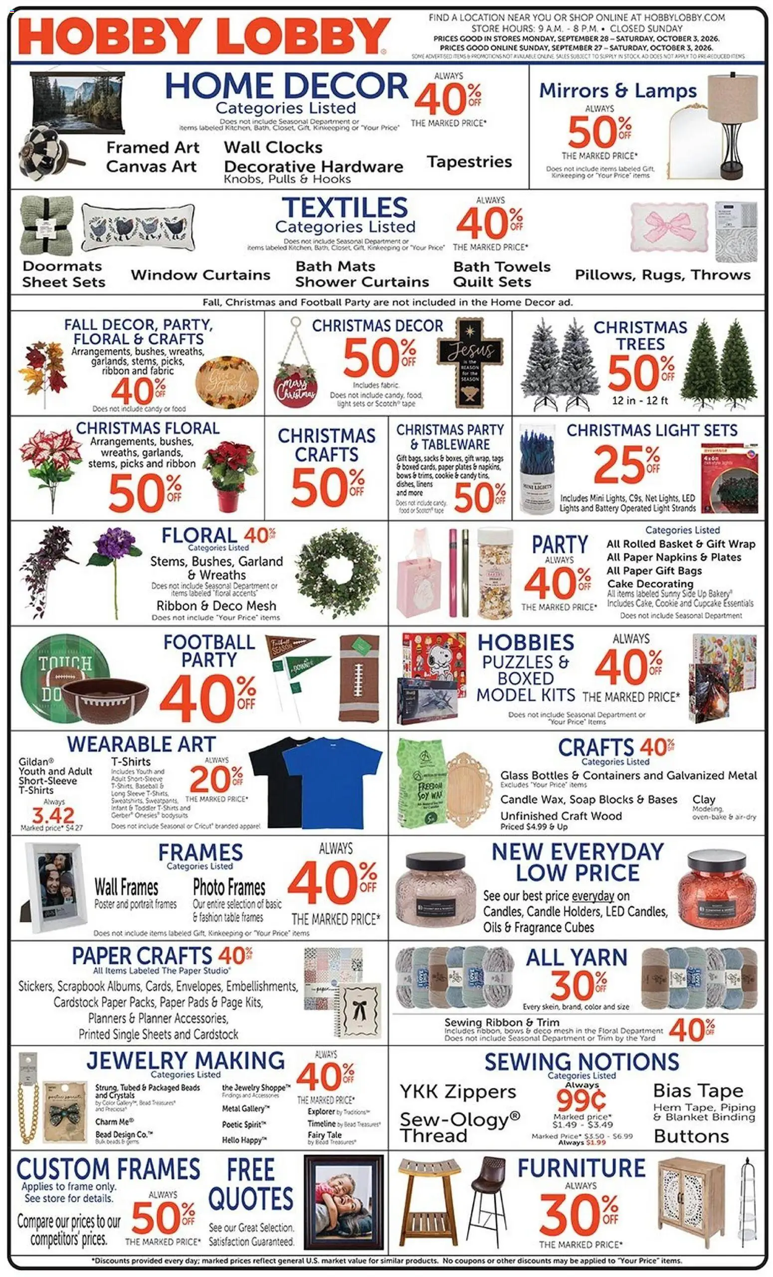 Hobby Lobby Weekly Ad Weekly Ad in United States